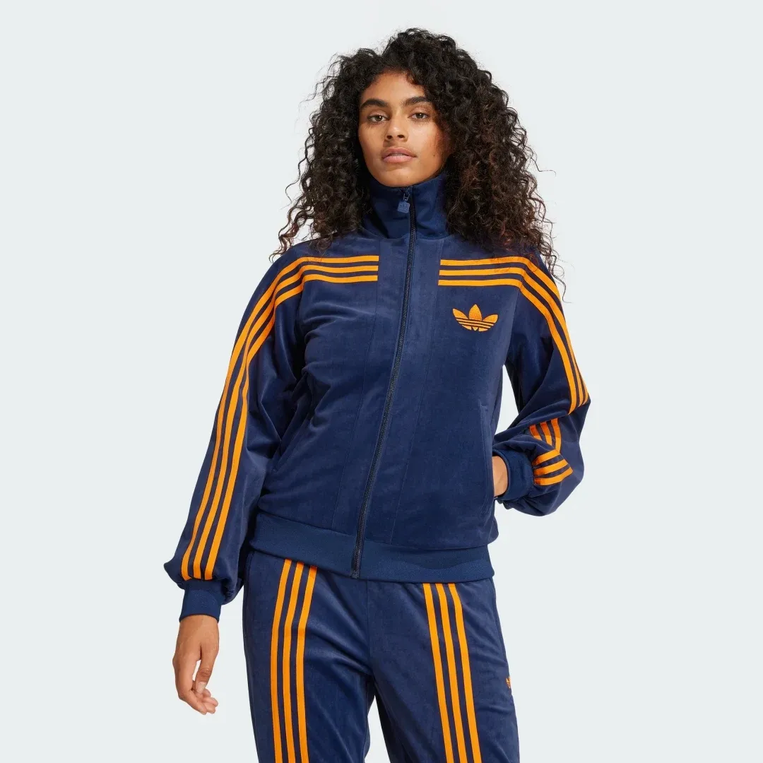 adidas 70s Velour Track Top | JN8287 | FOOTY.COM