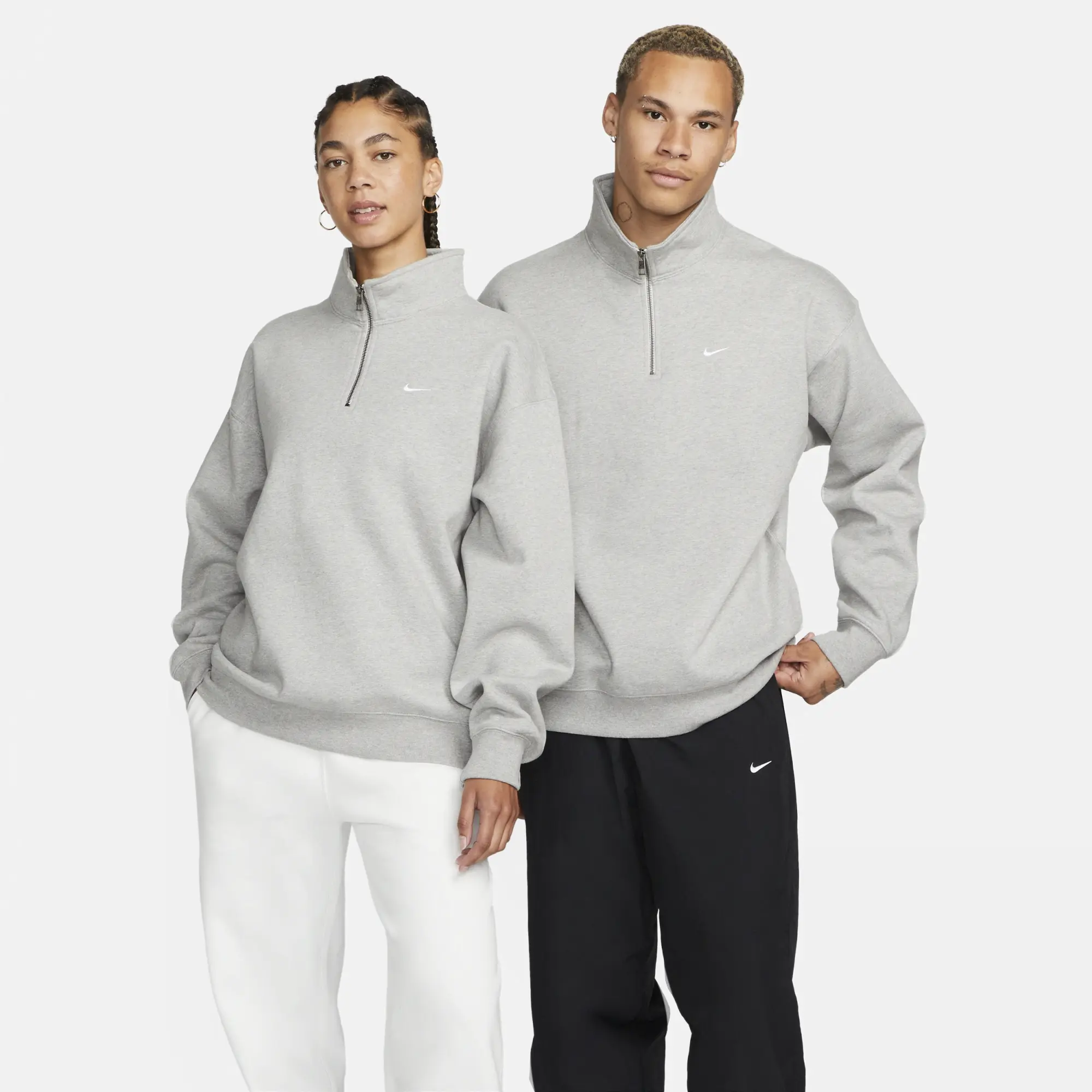 Grey quarter zip nike sale