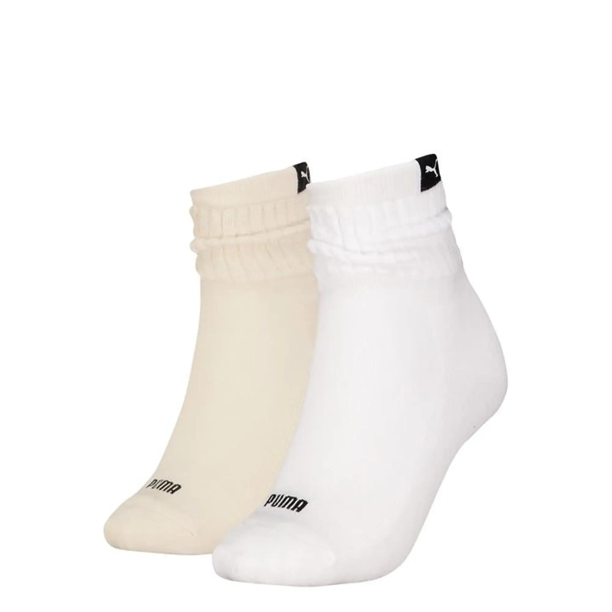PUMA Women's Classic Short Slouch Socks 2 Pack, Sand Combo