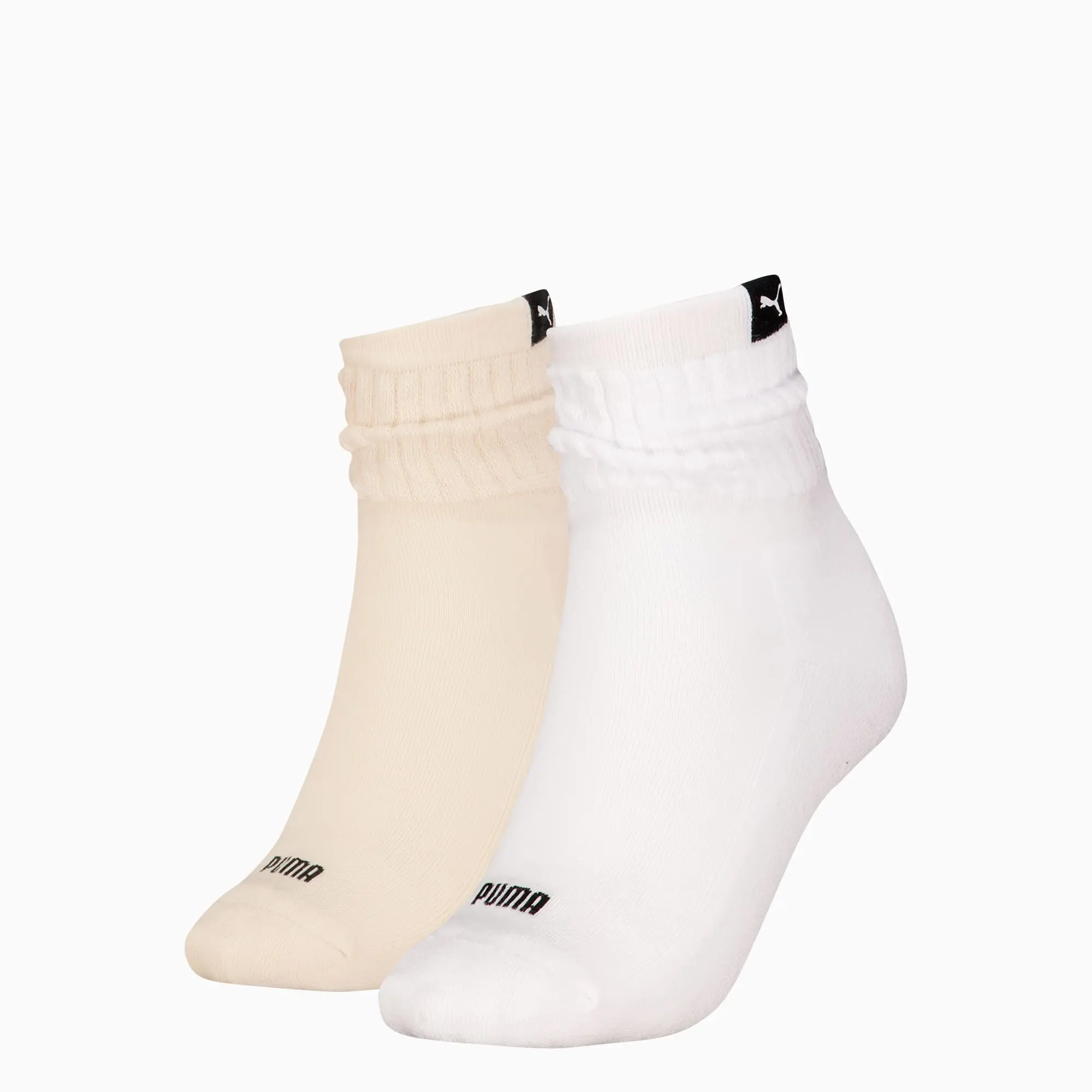PUMA Women's Classic Short Slouch Socks 2 Pack, Sand Combo