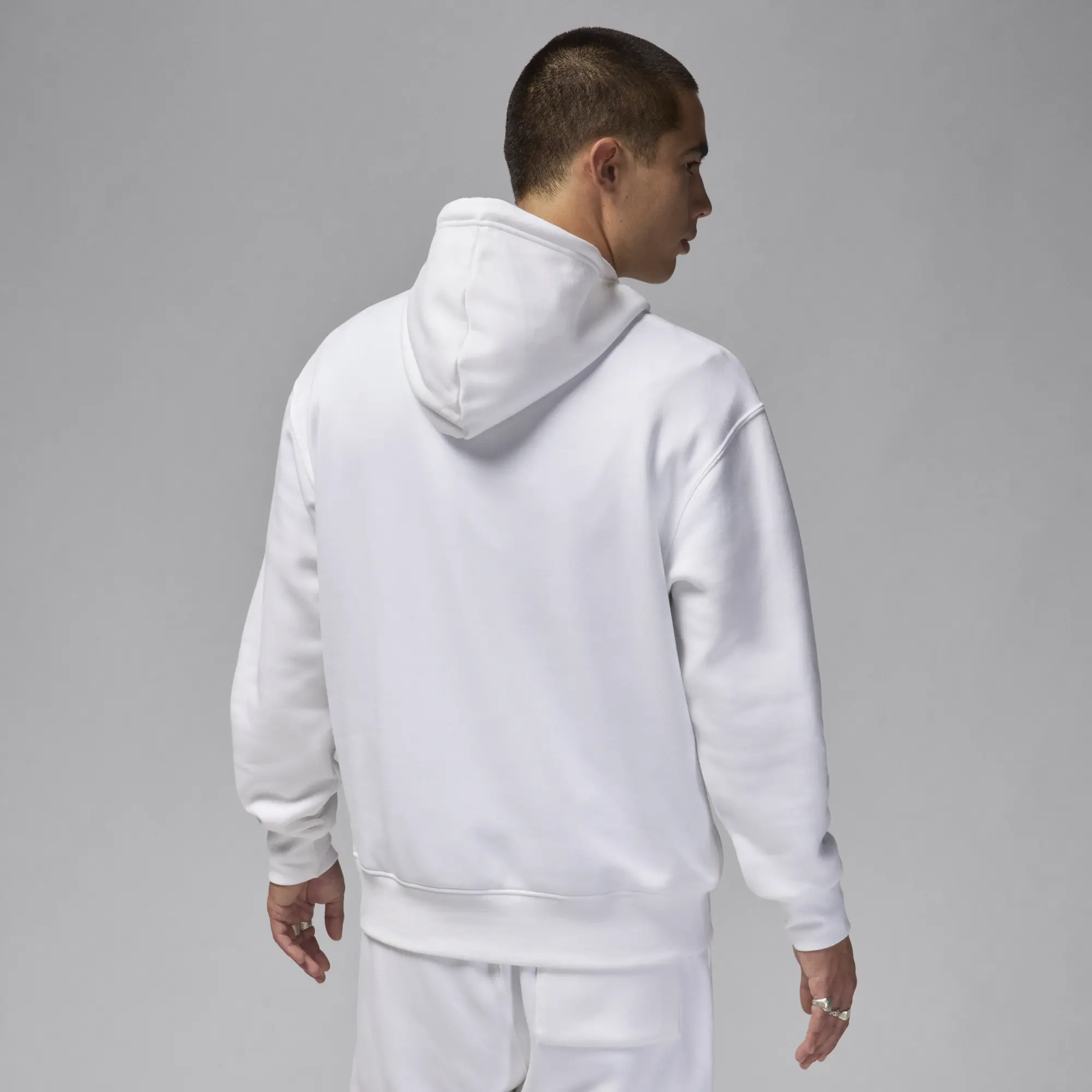 Nike Jordan Essentials Men's Fleece Hoodie - White - Cotton/Polyester