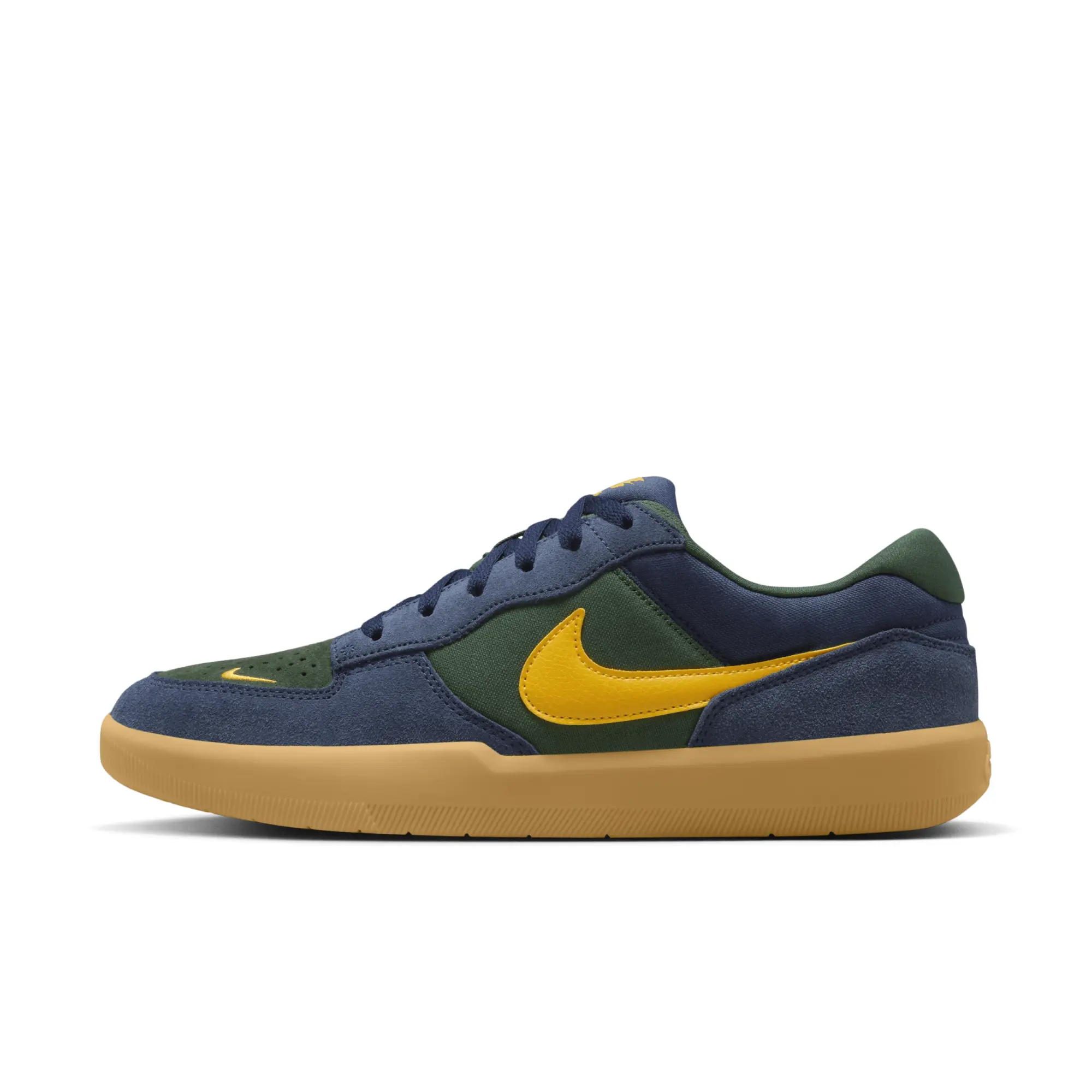 Nike Sb Force 58 Suede Trainers In Navy And Yellow DV5477 402 FOOTY.COM