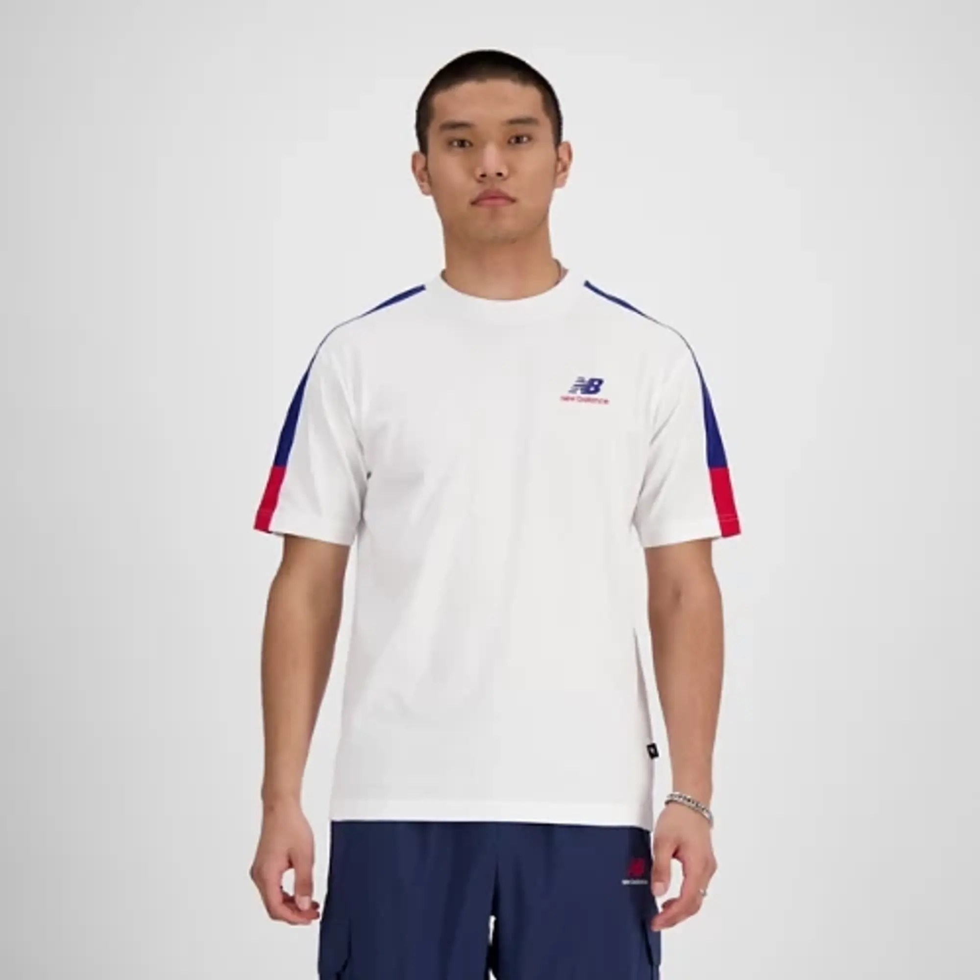 New Balance Men's Classics Graphic T-Shirt in Blue Cotton