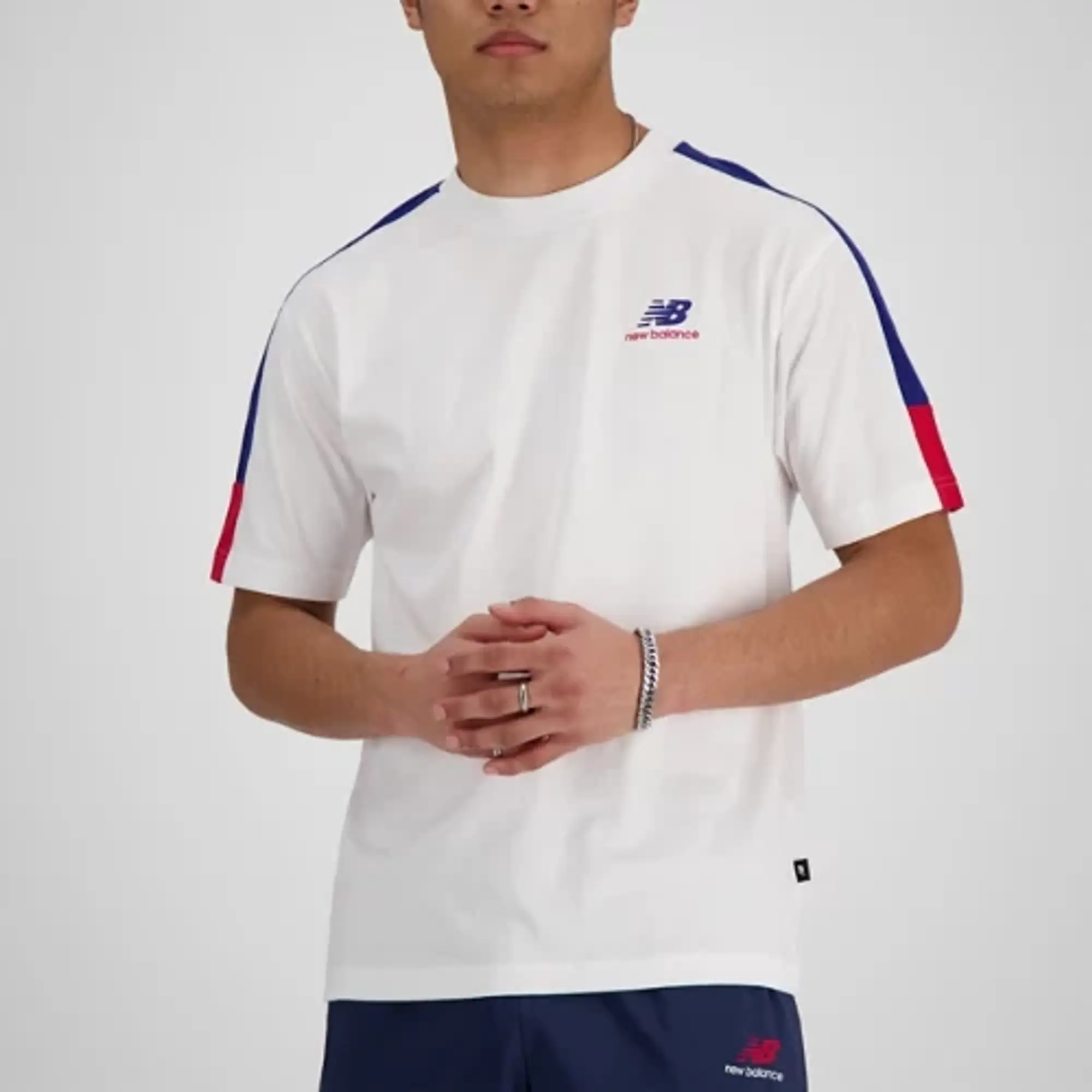 New Balance Men's Classics Graphic T-Shirt in Blue Cotton