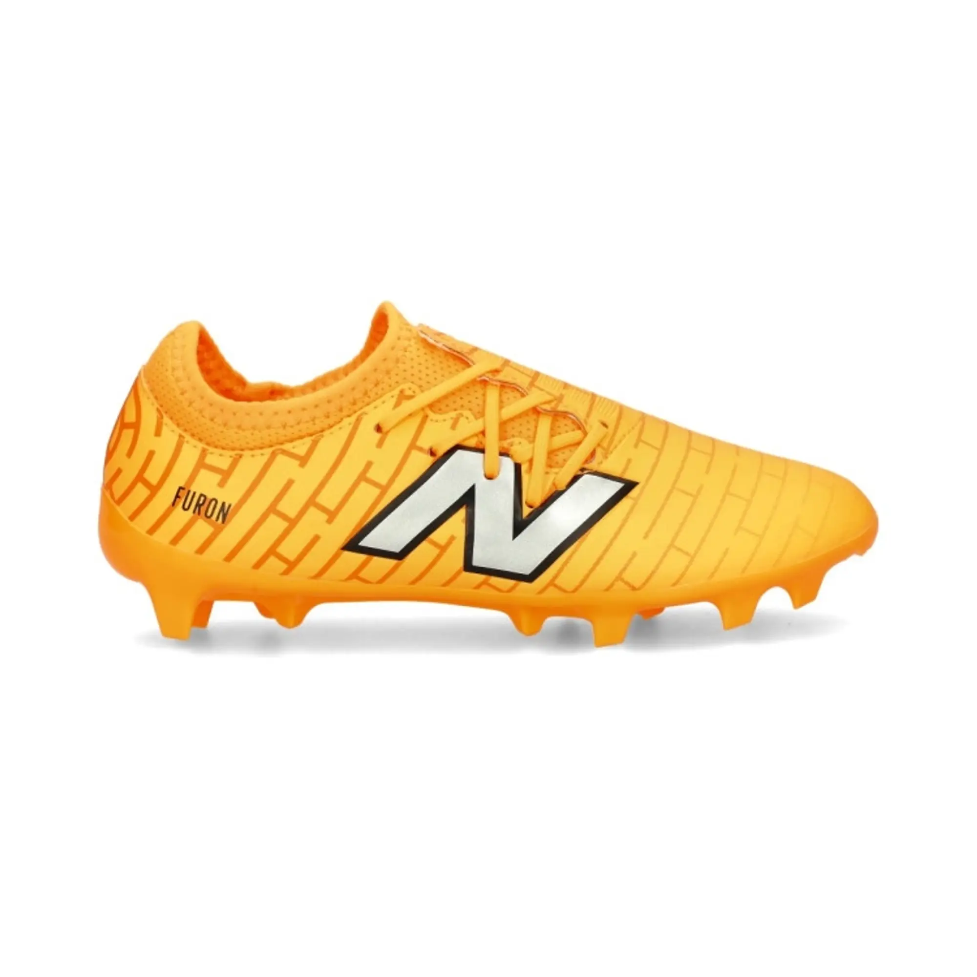 New Balance Kids' Furon Dispatch Junior FG V7+ in Orange/Grey/Black Synthetic