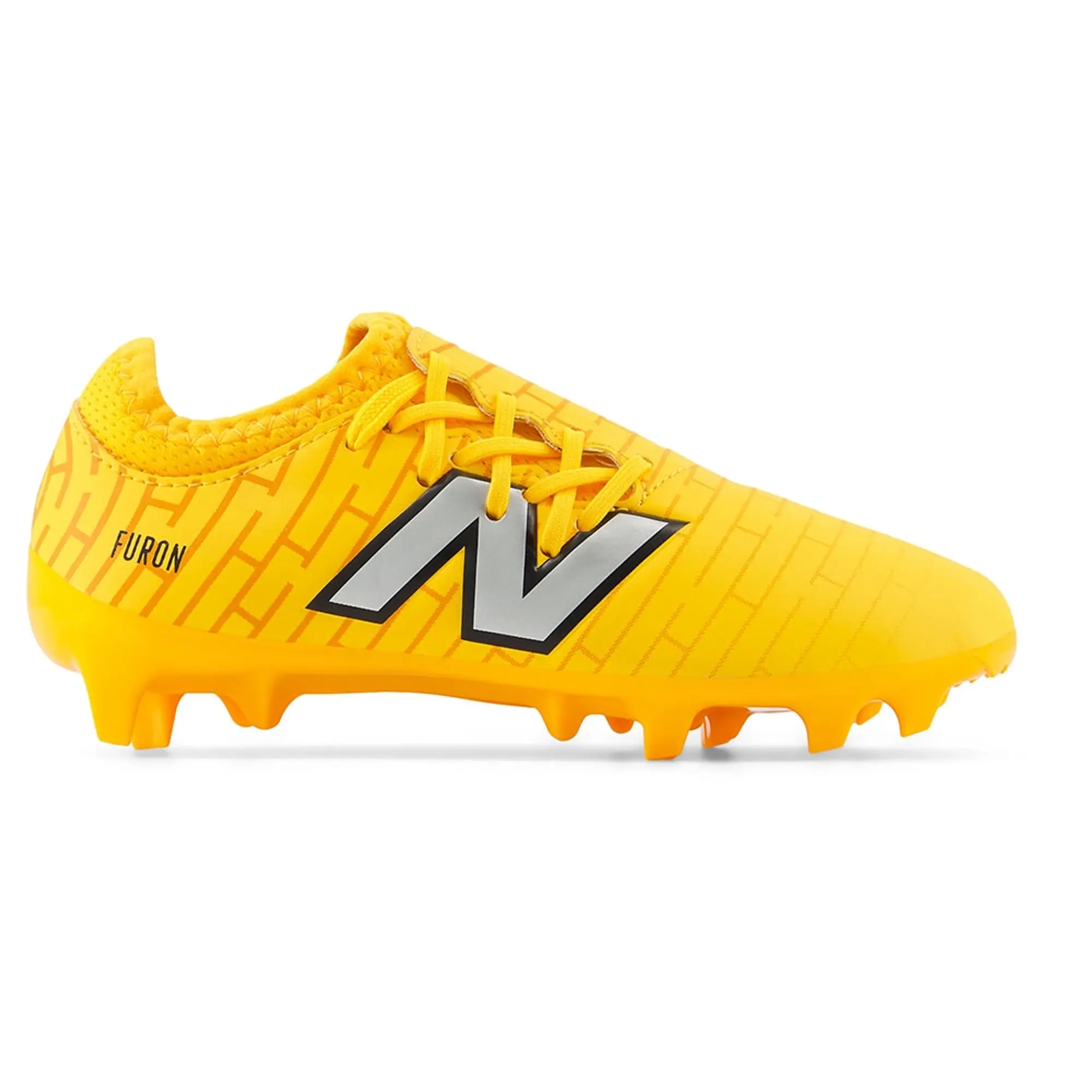 New Balance Kids' Furon Dispatch Junior FG V7+ in Orange/Grey/Black Synthetic