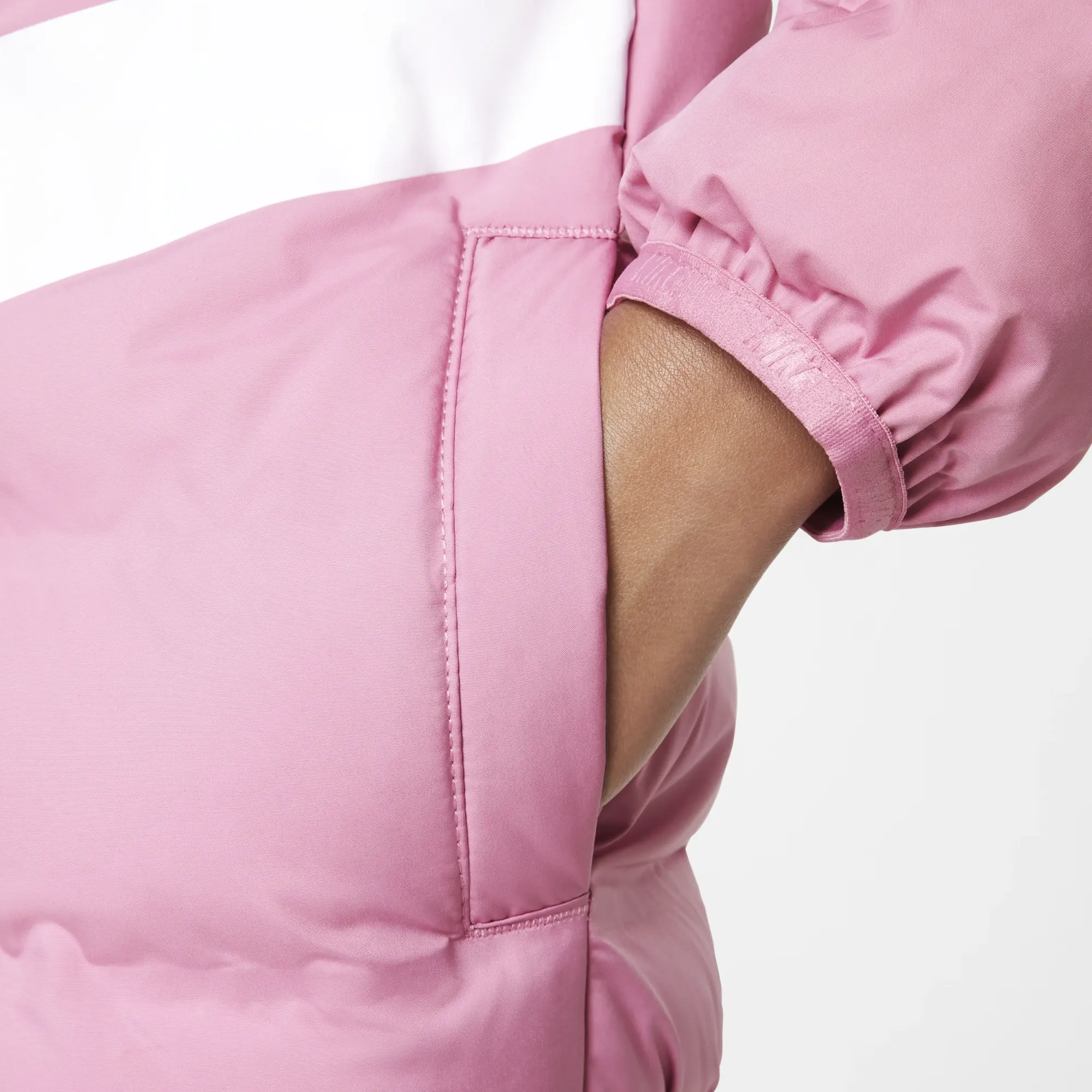 Nike Younger Kids' Wrapped Swoosh Debossed Quilted Jacket - Pink - Polyester