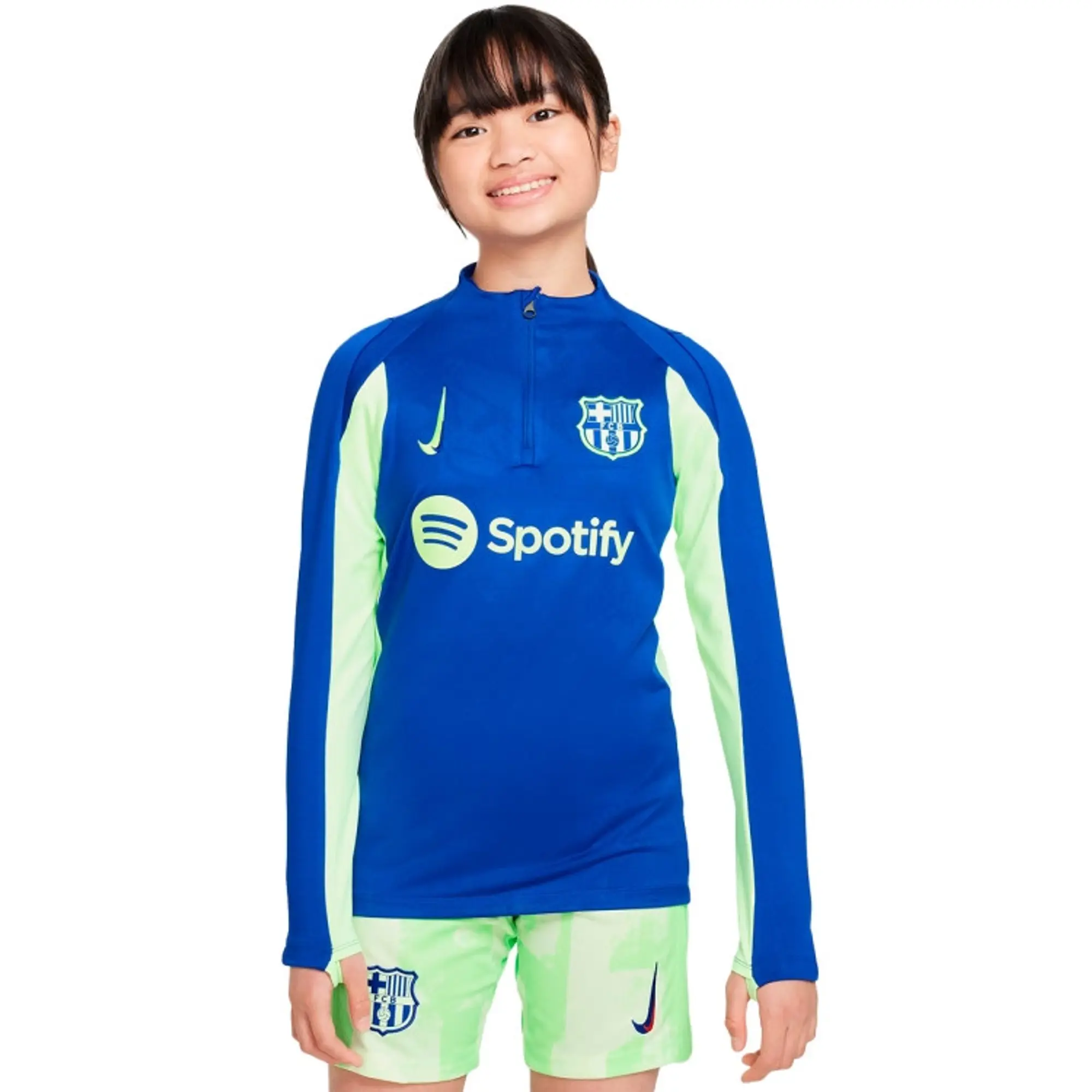 Nike FC Barcelona Strike Drill Top Junior Blue FV1544 418 FOOTY.COM