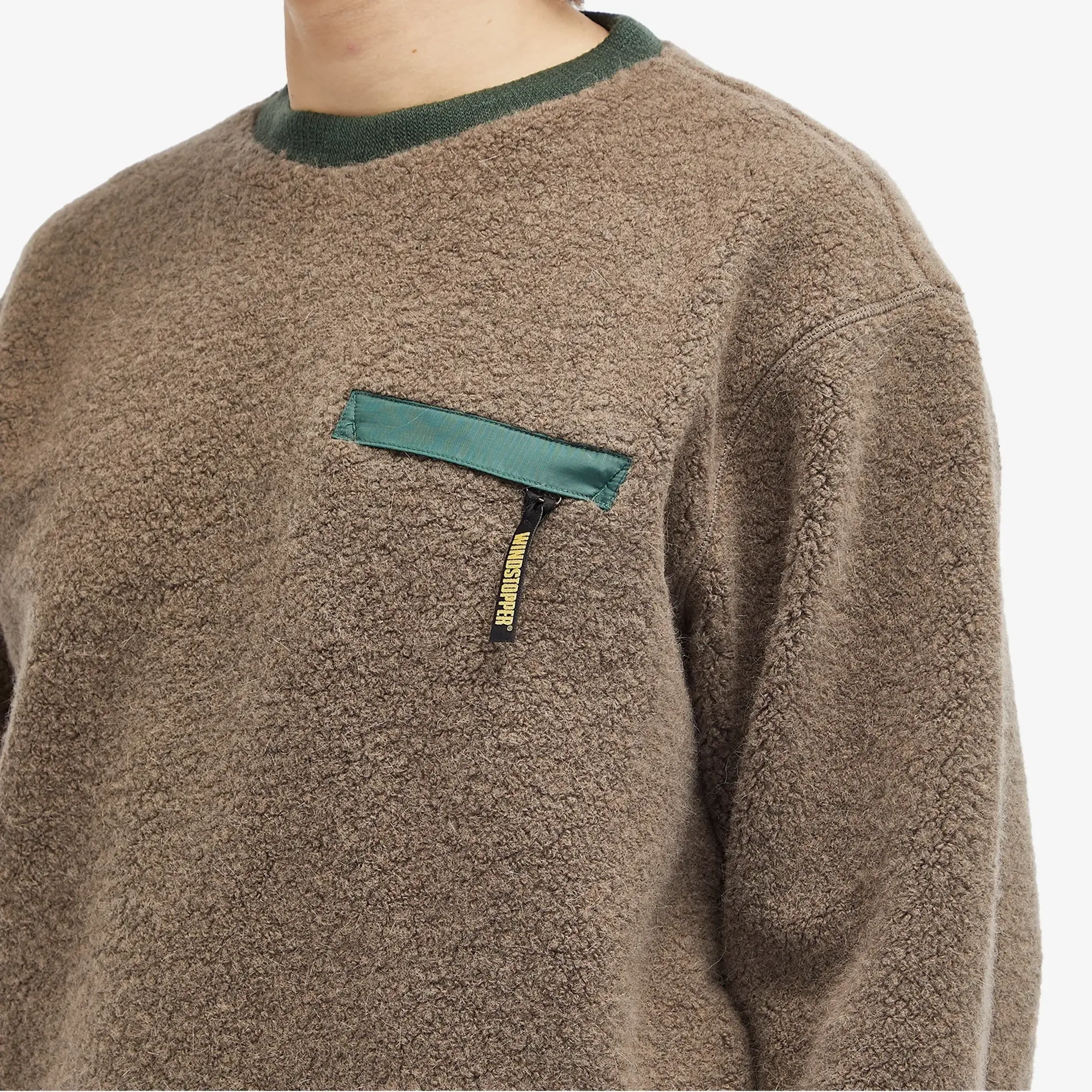 thisisneverthat Men's x Gore-Tex Windstopper Fleece Sweatshirt Mud