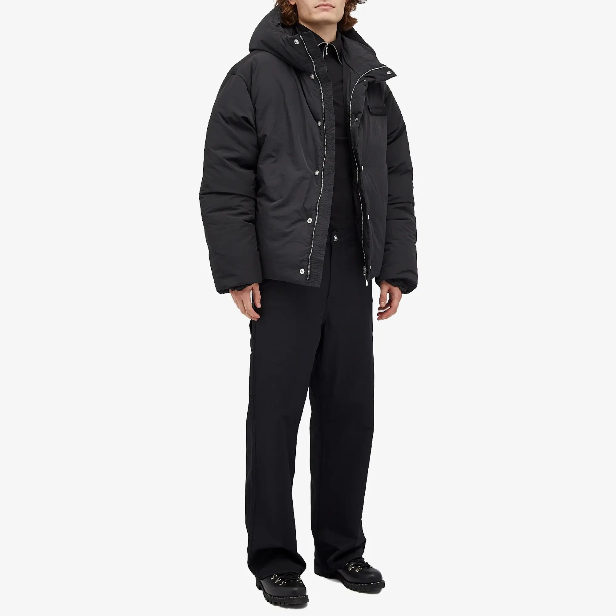 Jil Sander Plus Quarter Zip Wool Sweatshirt Black