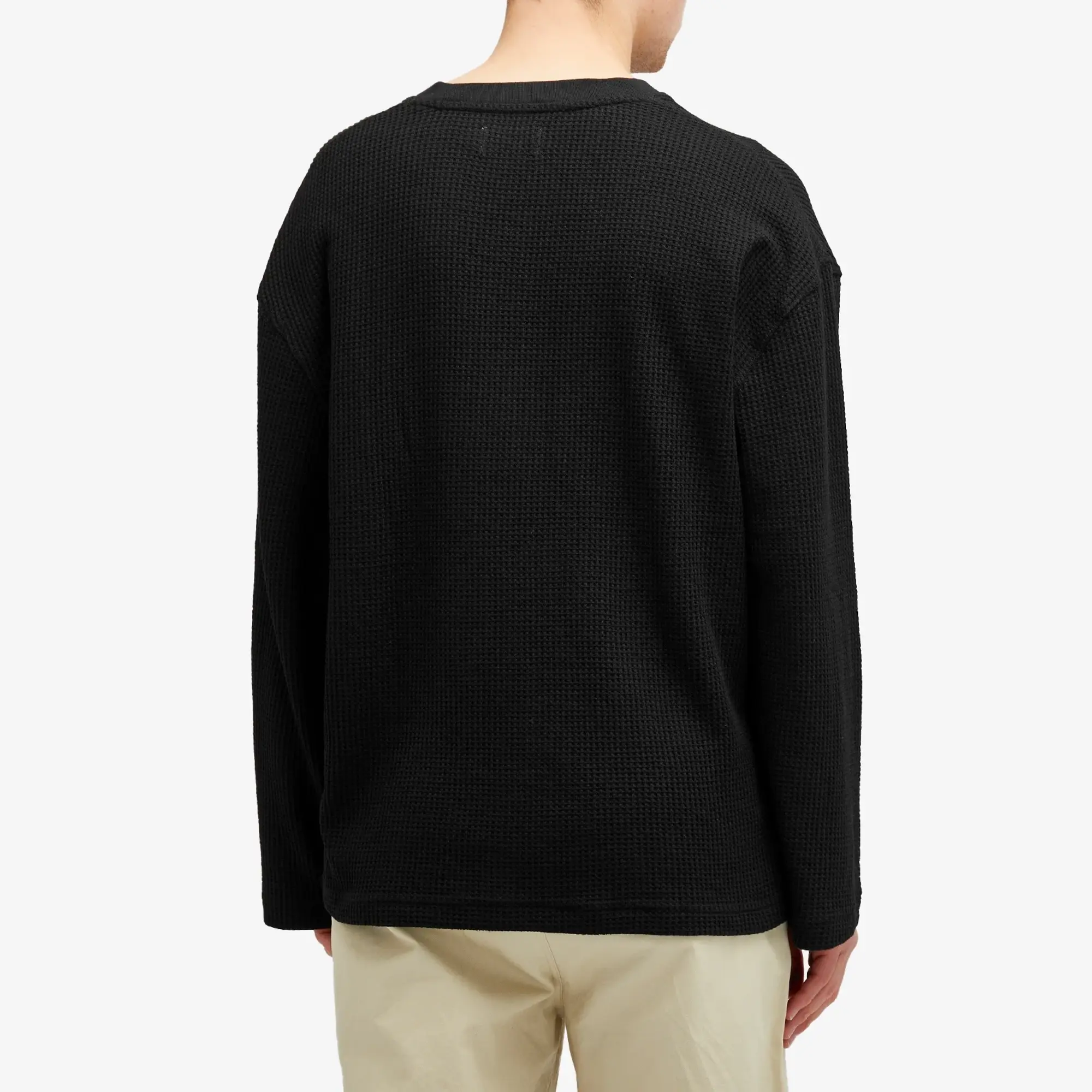 Honor the Gift Men's Notes Long Sleeve Waffle T-Shirt Black