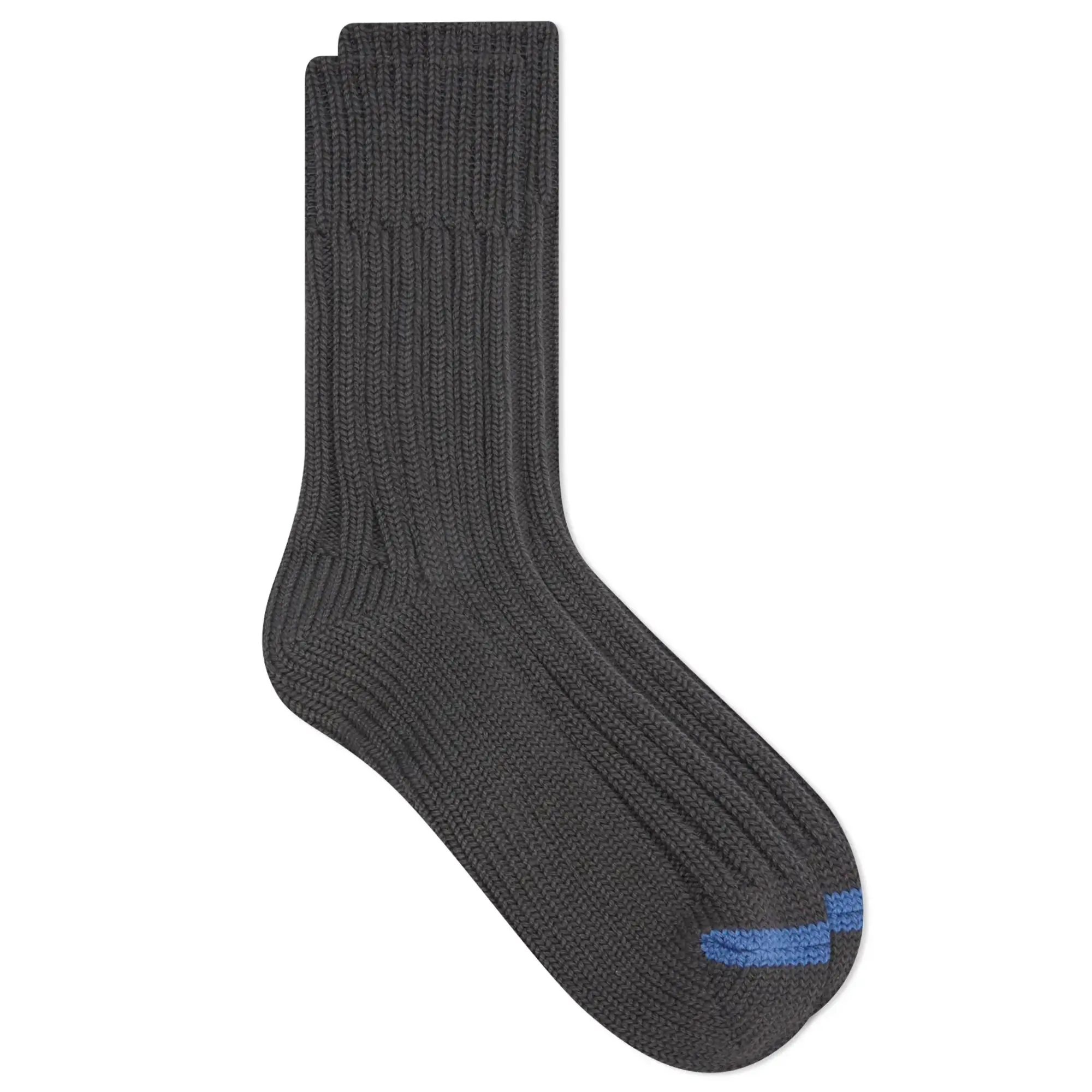 Rototo Chunky Ribbed Crew Sock Charcoal