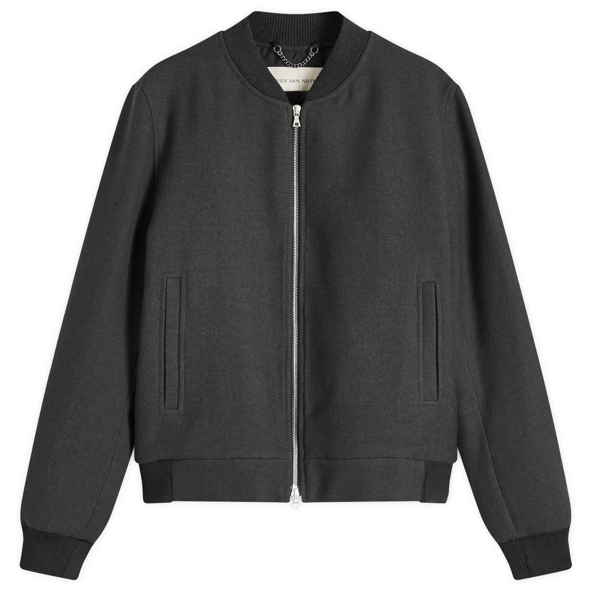 Dries Van Noten Men's Vanny Wool Gabardine Bomber Jacket Anthracite