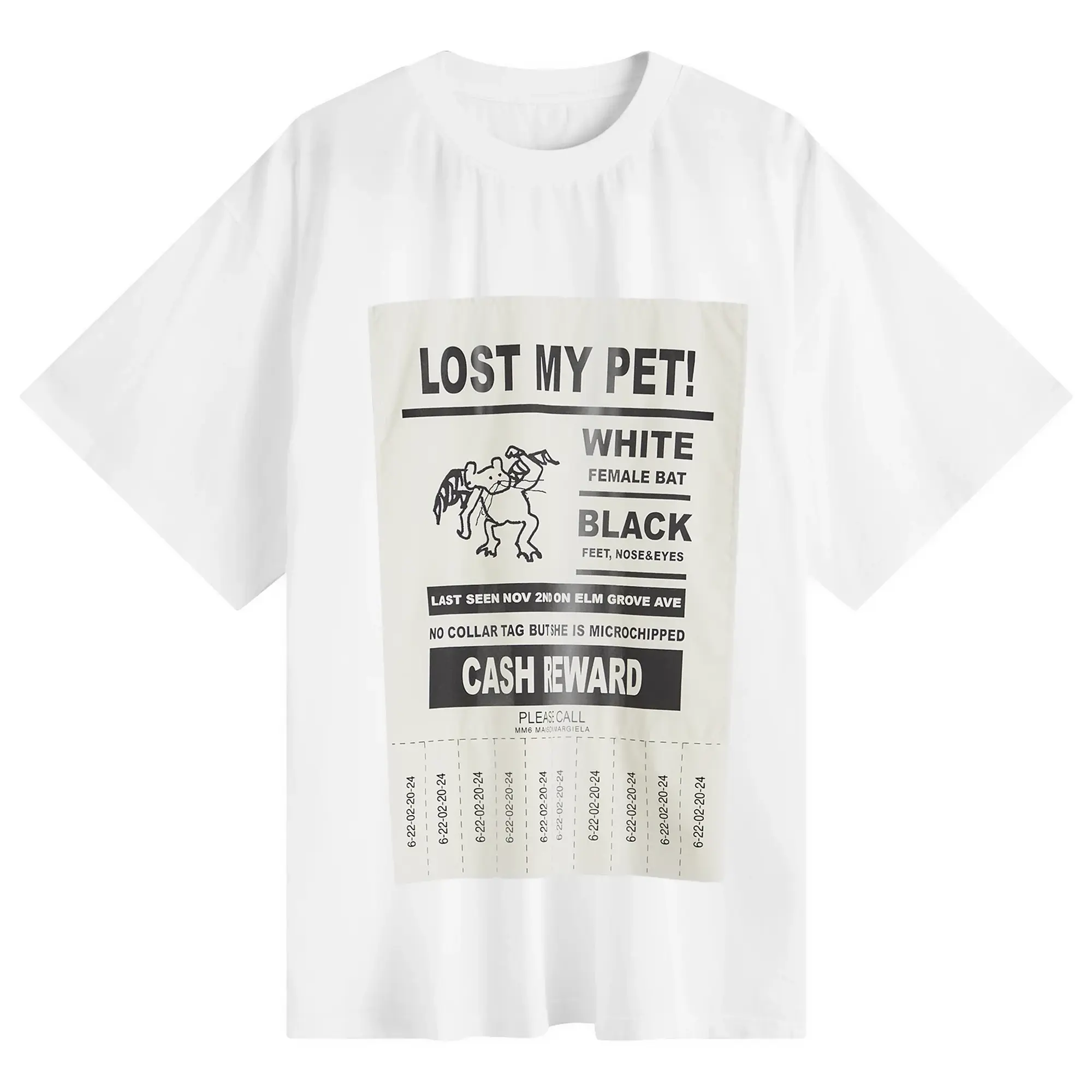 MM6 Maison Margiela Men's Lost My Pet T-Shirt Optic White