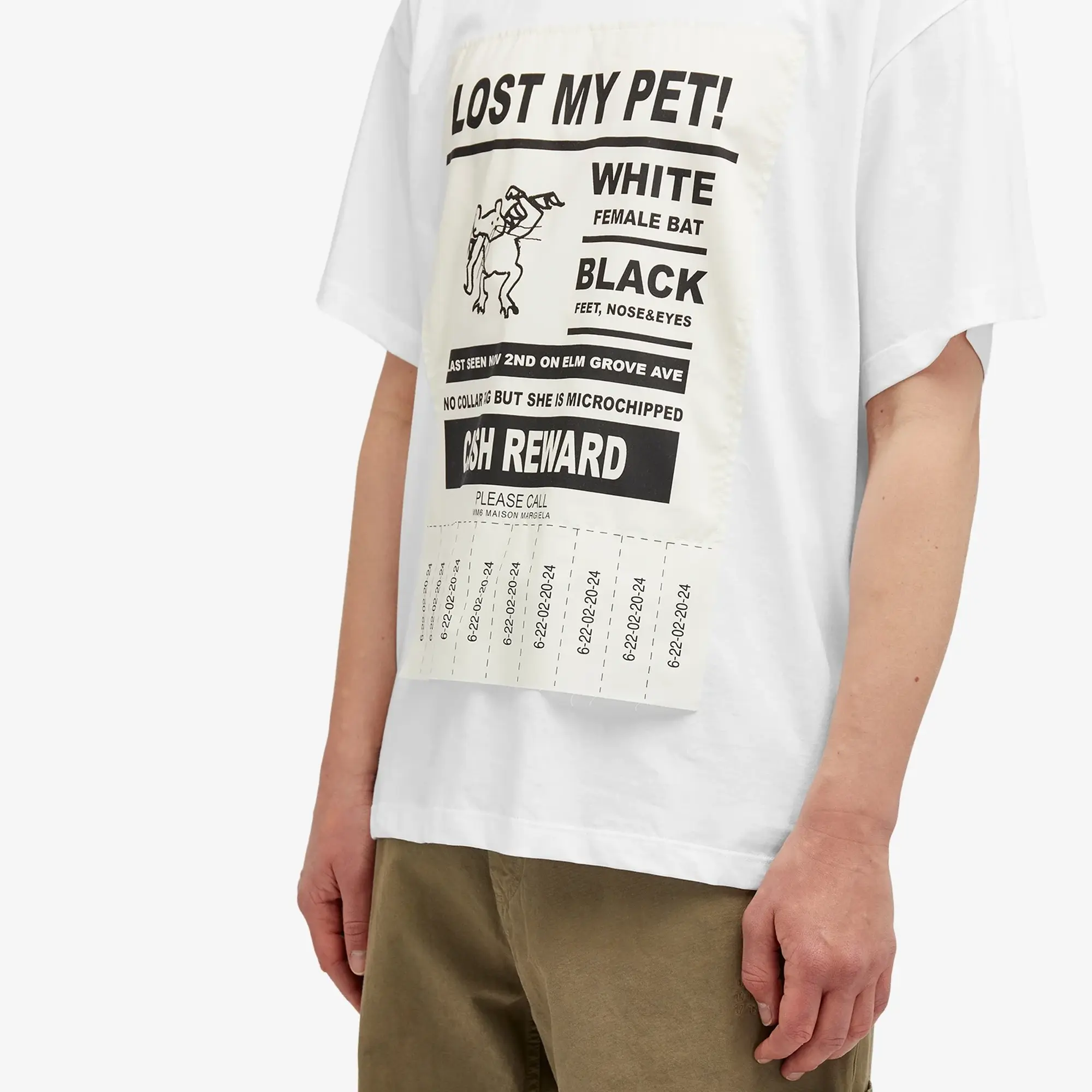 MM6 Maison Margiela Men's Lost My Pet T-Shirt Optic White