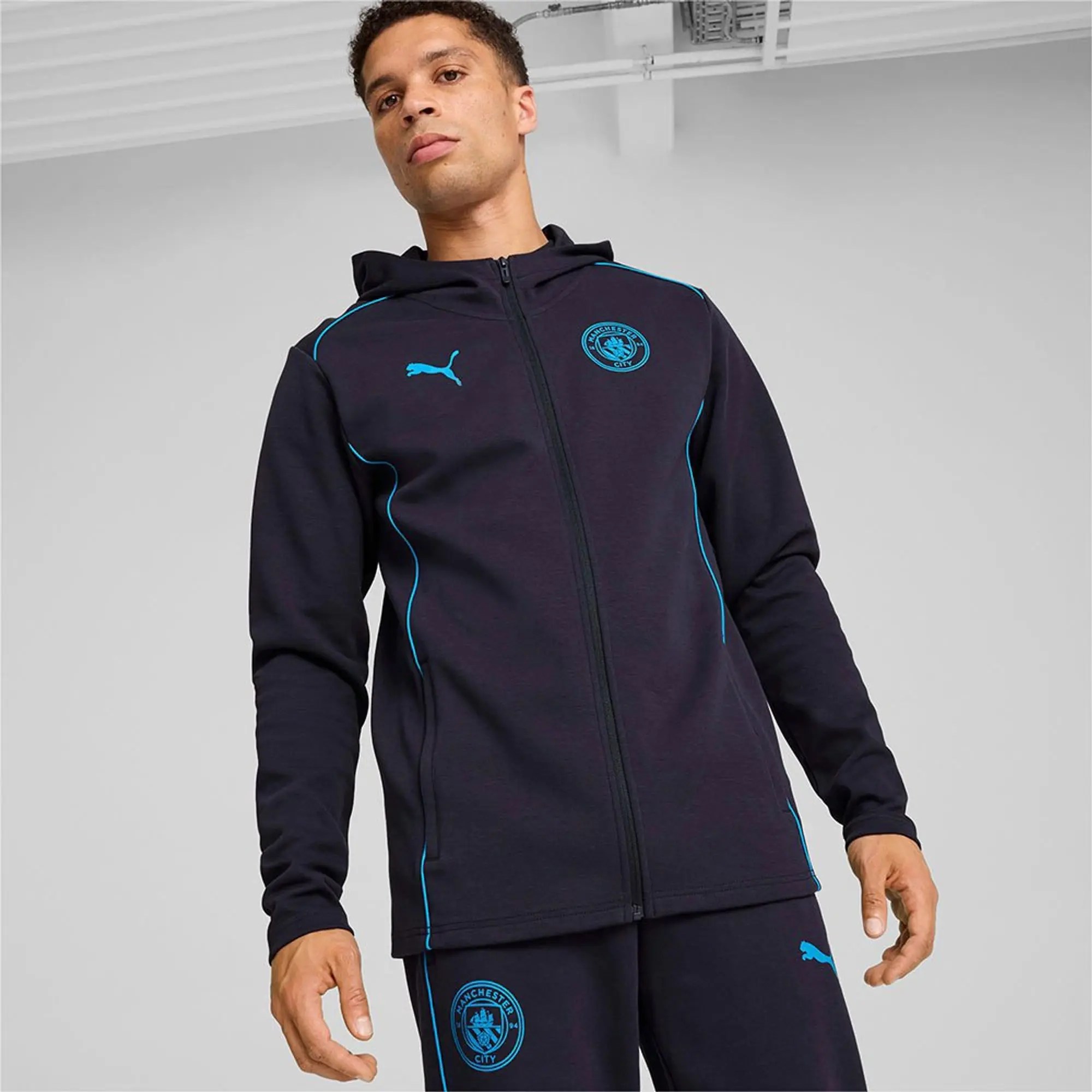 PUMA Manchester City Casuals Hooded Jacket Men, Dark Blue