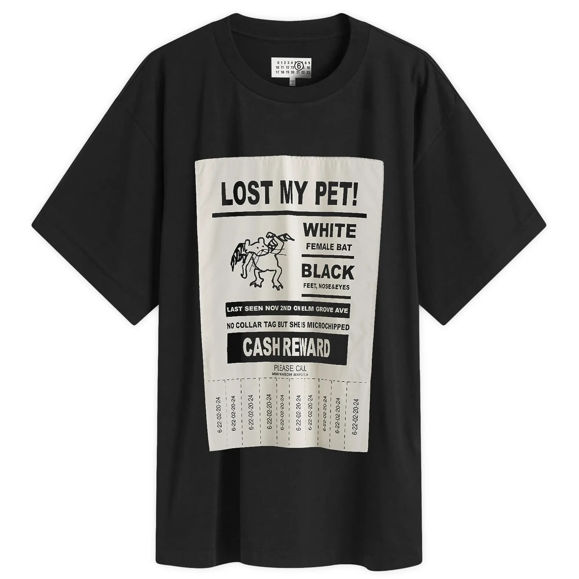 MM6 Maison Margiela Men's Lost My Pet T-Shirt Black