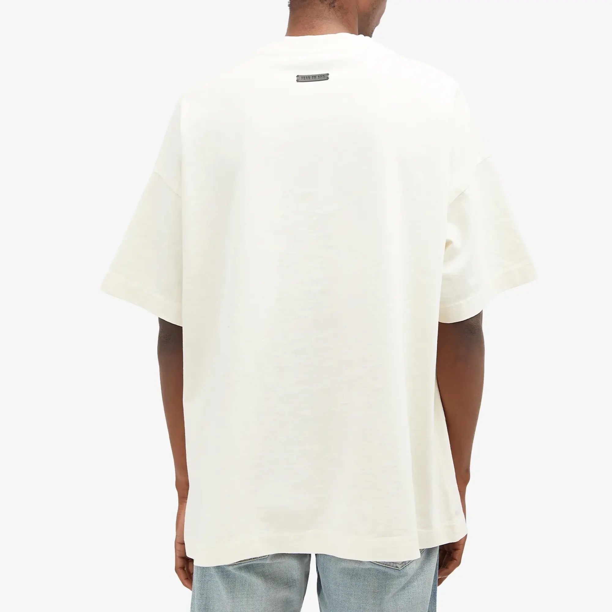 Fear of God Men's Short Sleeve Text Print T-Shirt Cream