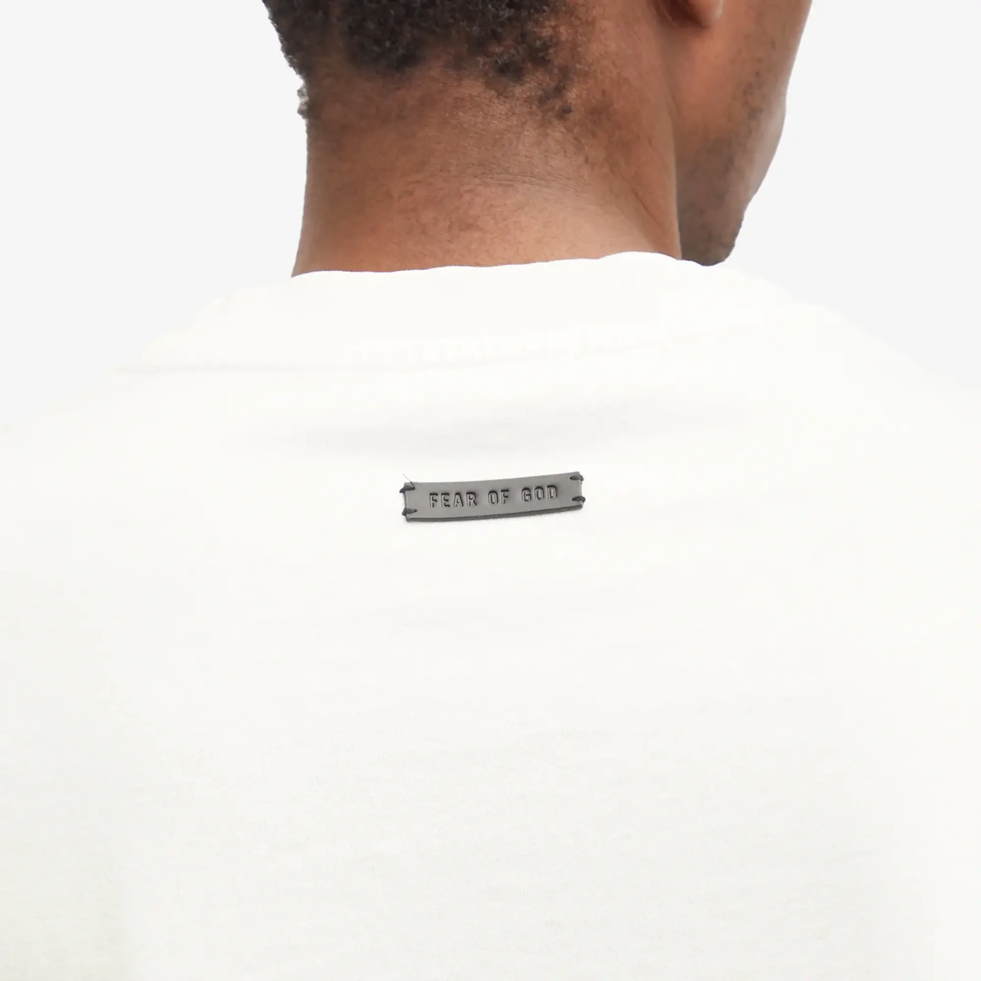 Fear of God Men's Short Sleeve Text Print T-Shirt Cream