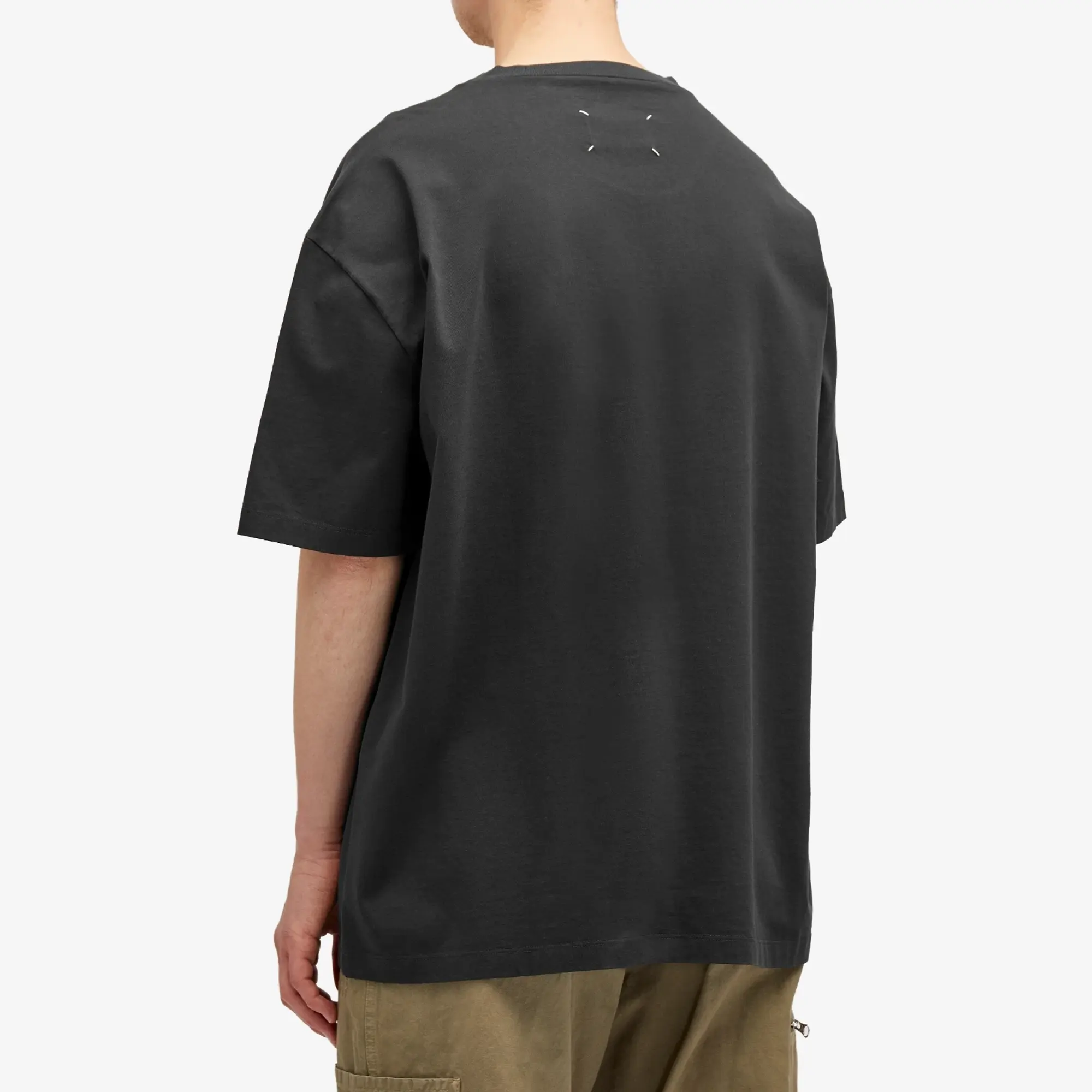 Maison Margiela Men's Number Embroidery T-Shirt Washed Black