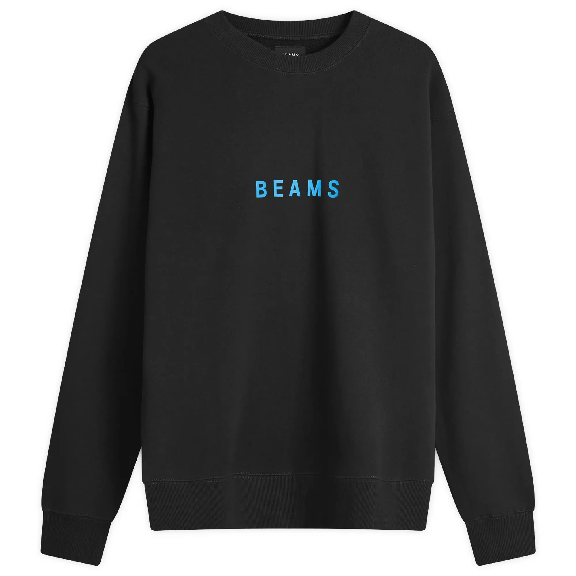 BEAMS Men's Logo Crew Sweatshirt Black