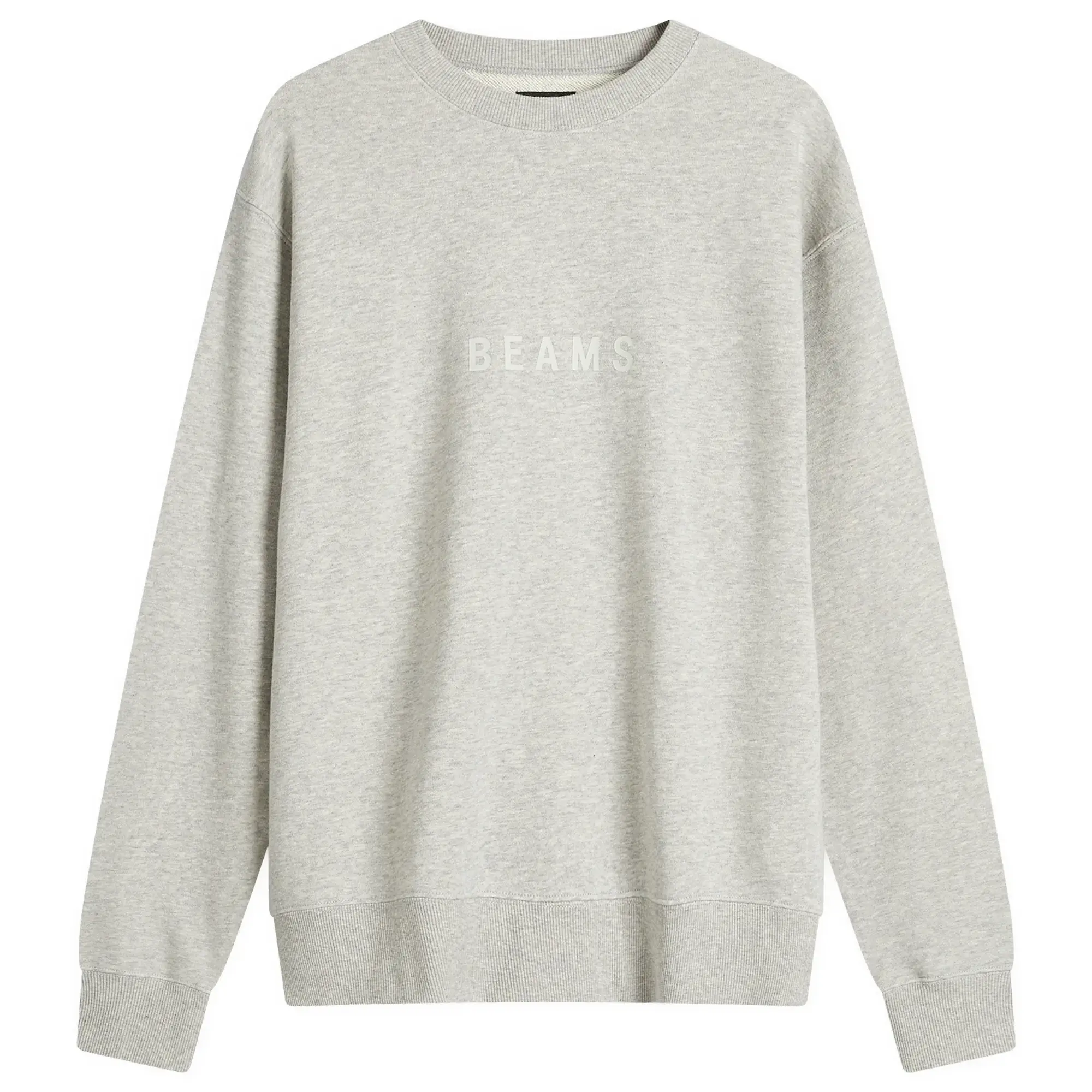 BEAMS Men's Logo Crew Sweatshirt Grey