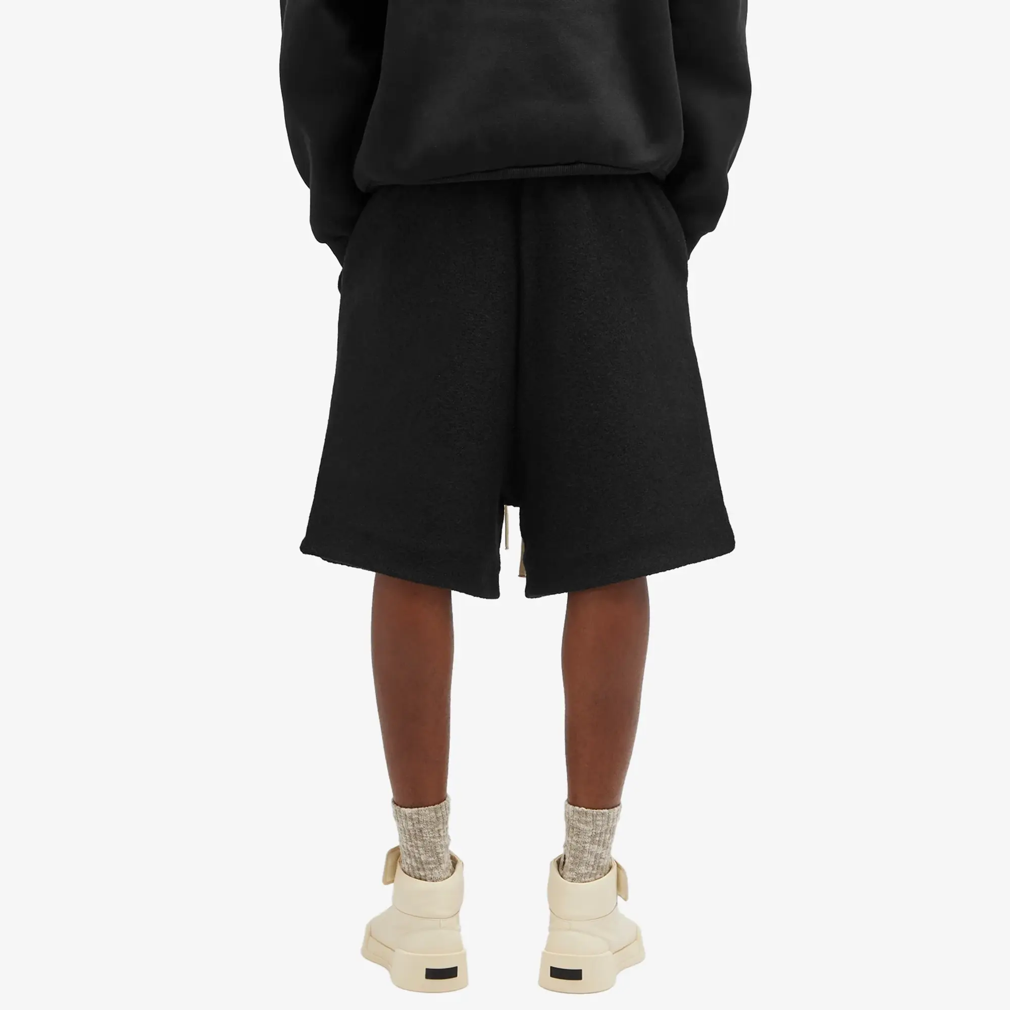 Fear of God Men's Boiled Wool Relaxed Shorts Black