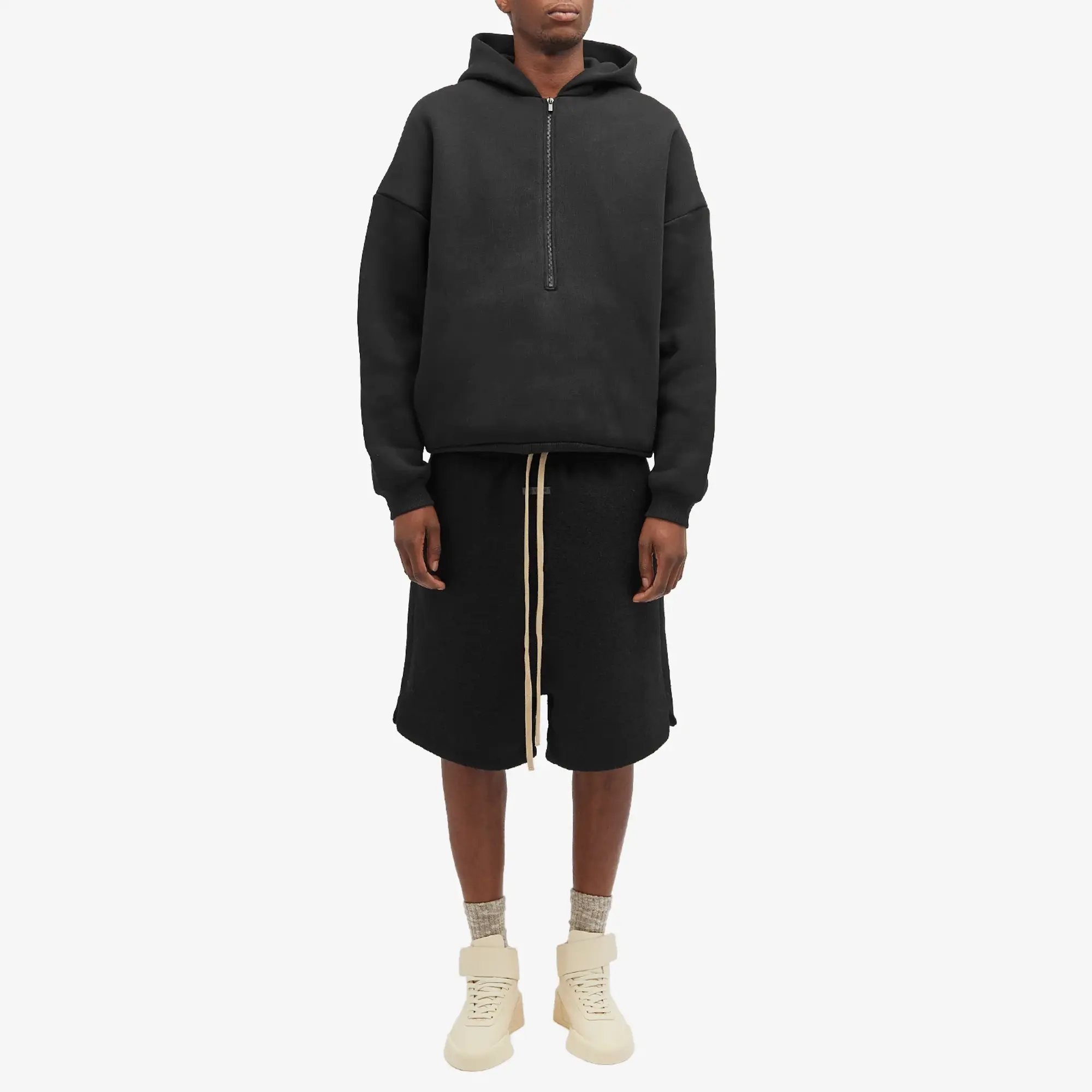 Fear of God Men's Boiled Wool Relaxed Shorts Black
