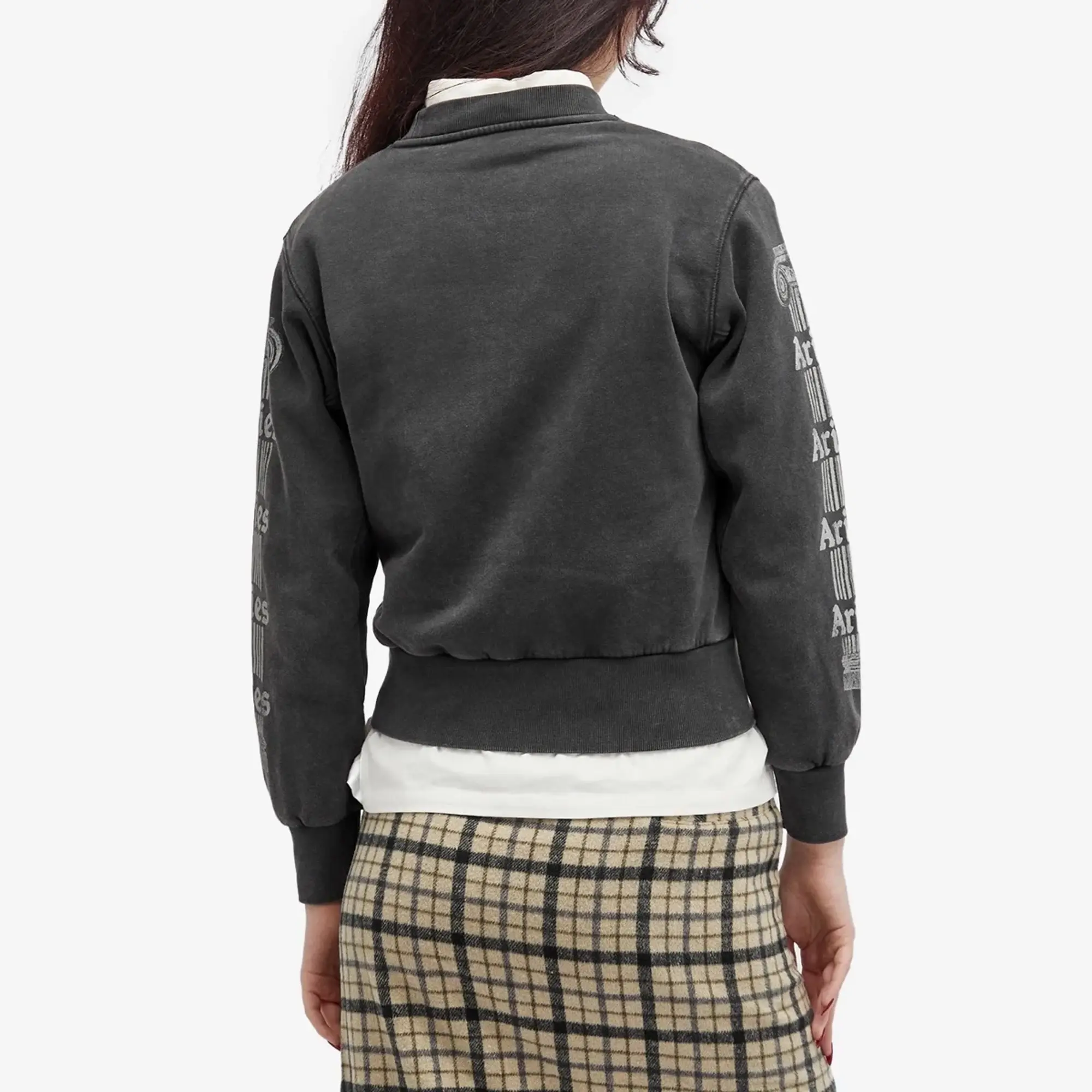 Aries Women's Baby Fit Aged Ancient Column Sweatshirt Black
