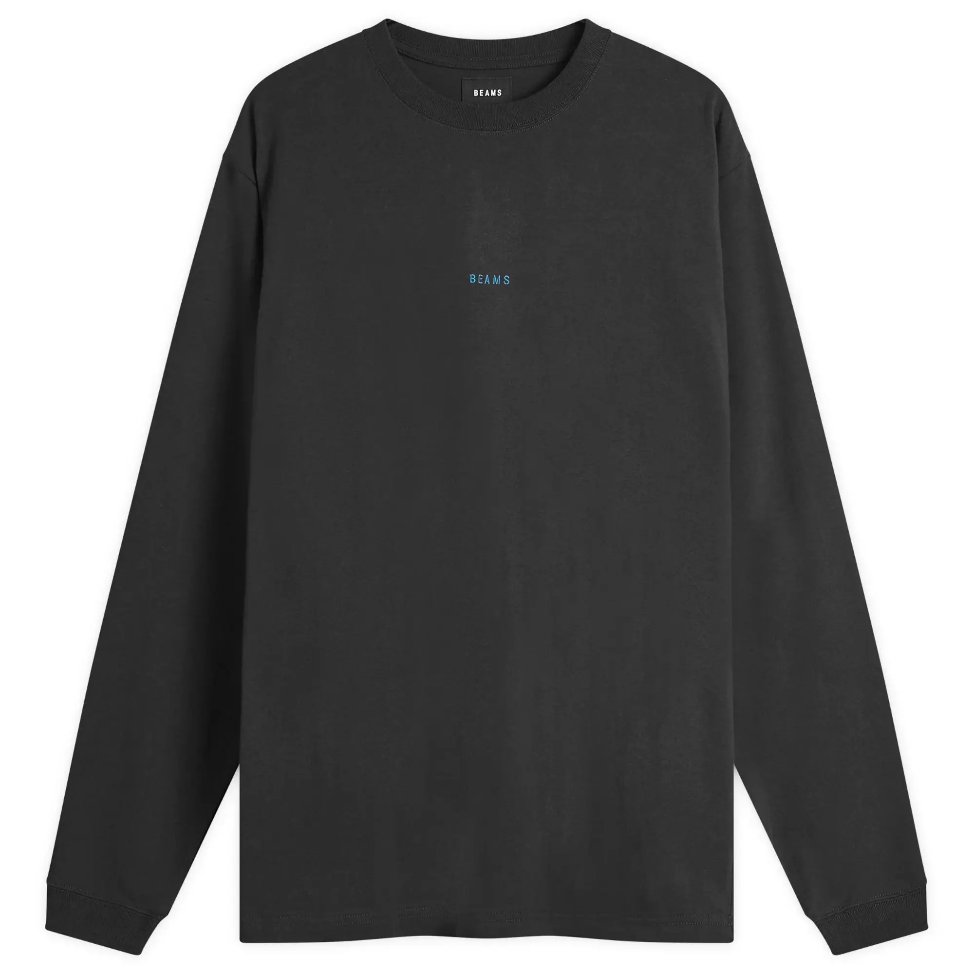 BEAMS Men's Mini Logo Long Sleeve T-Shirt Black