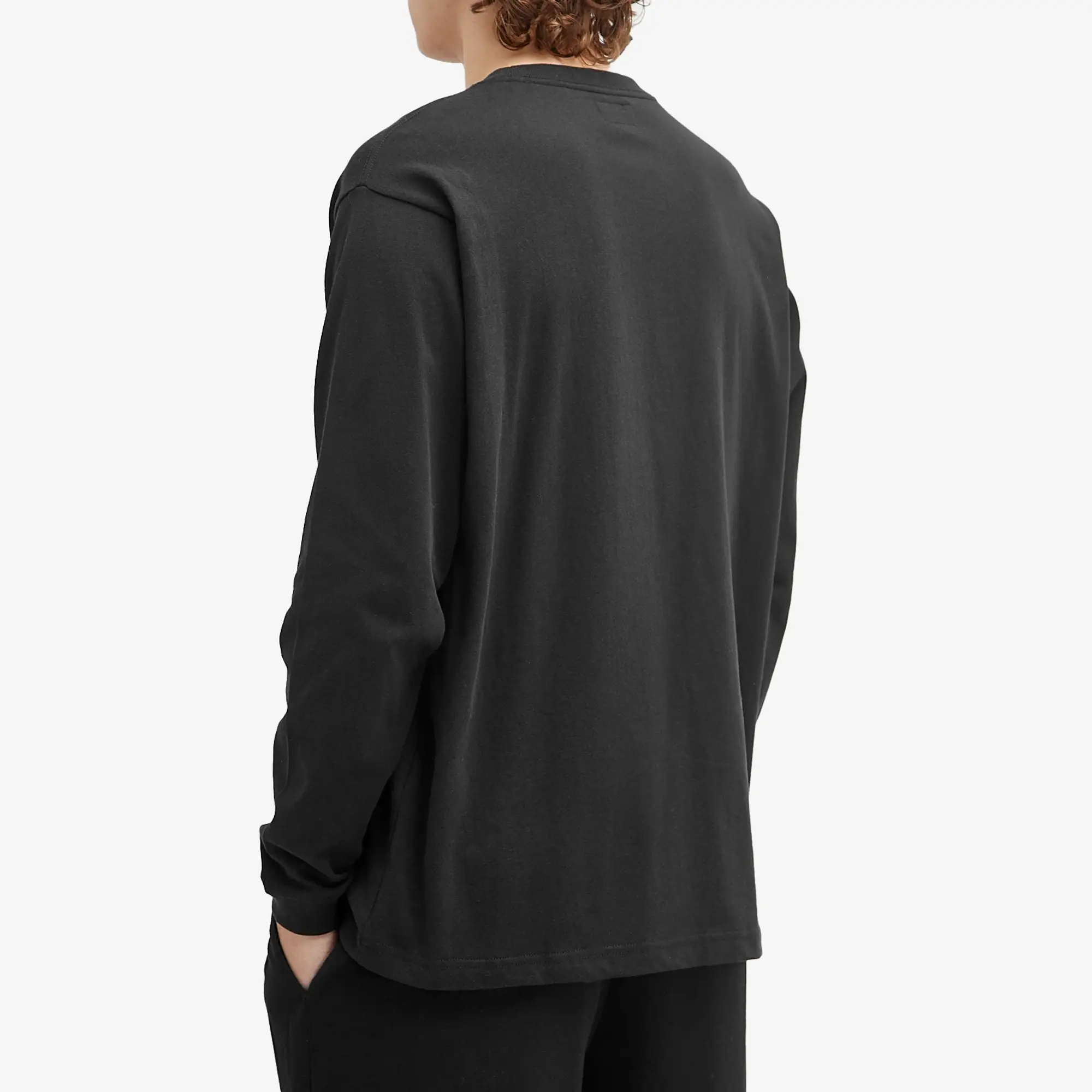 BEAMS Men's Mini Logo Long Sleeve T-Shirt Black