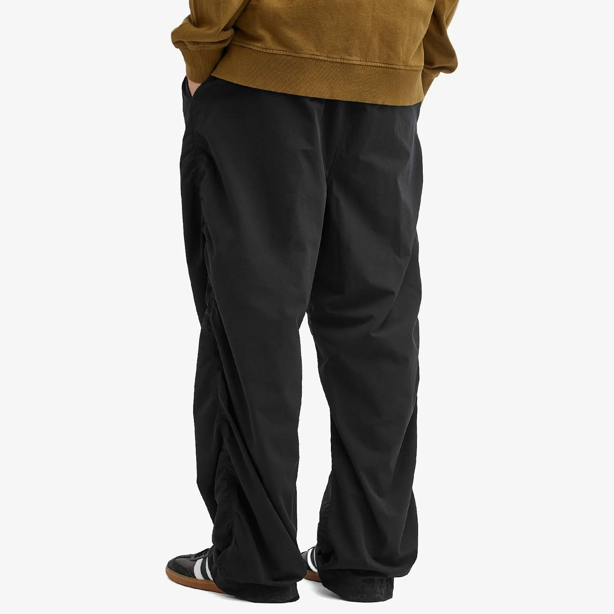 BEAMS Men's Puckering Easy Trousers Black