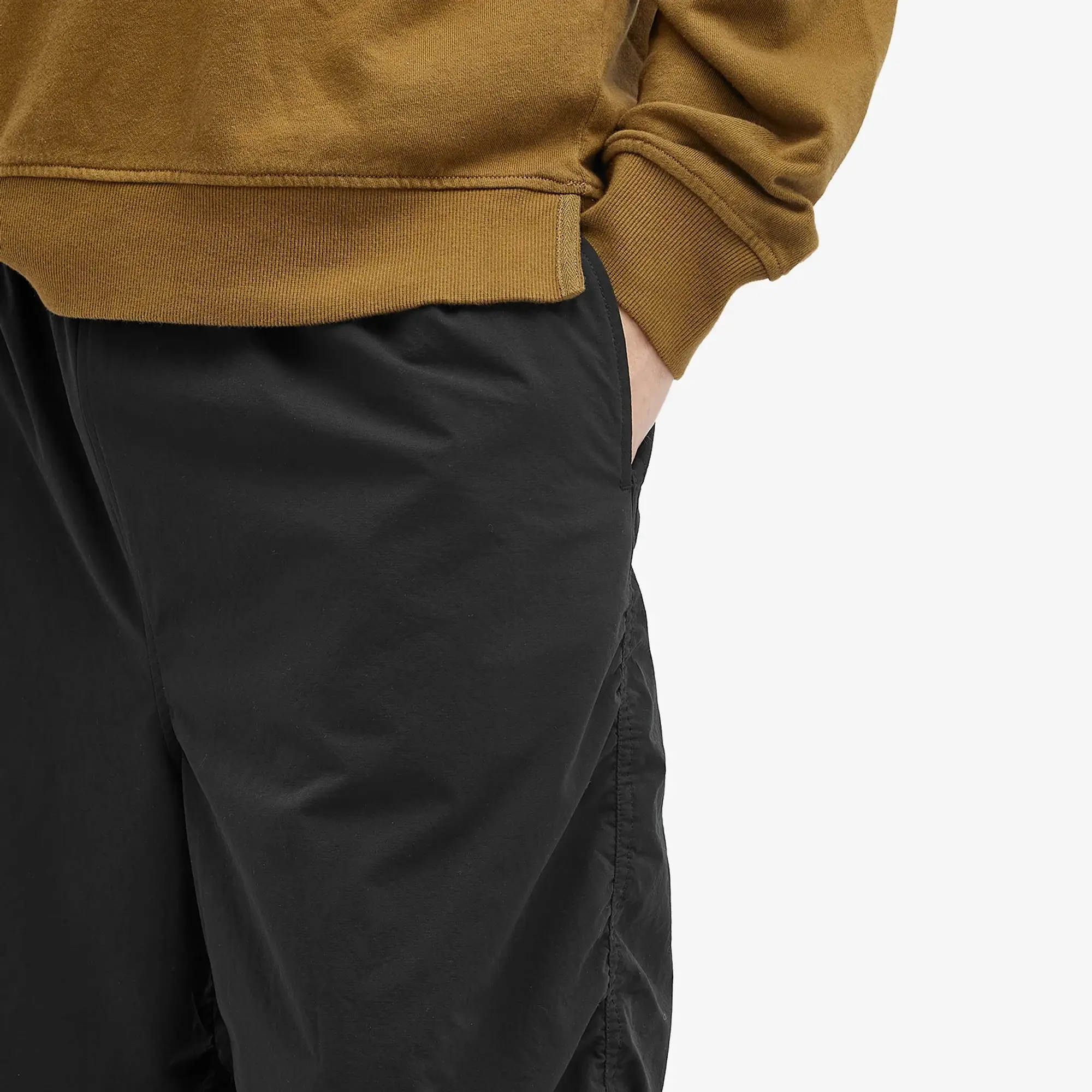 BEAMS Men's Puckering Easy Trousers Black