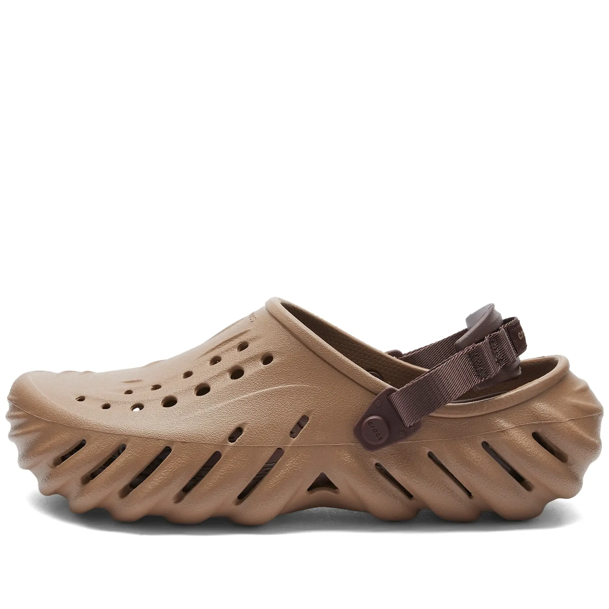 Crocs Unisex Echo Clogs In Latte Brown-Green