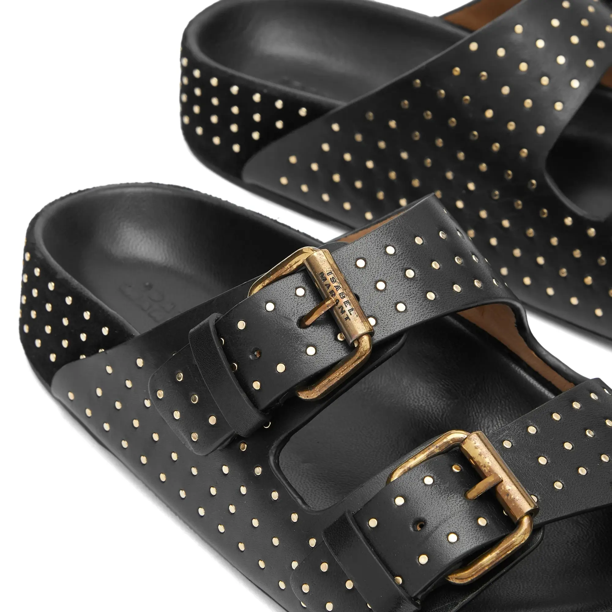 Isabel Marant Women's Lennyo Slides All Over Studs Black