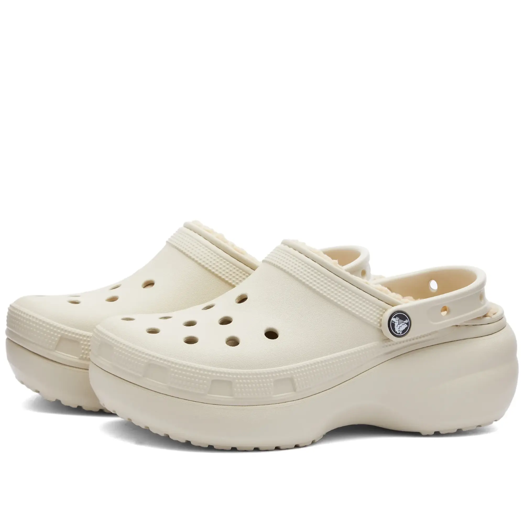 Crocs | Women | Classic Platform Lined | Clogs | Bone | 9