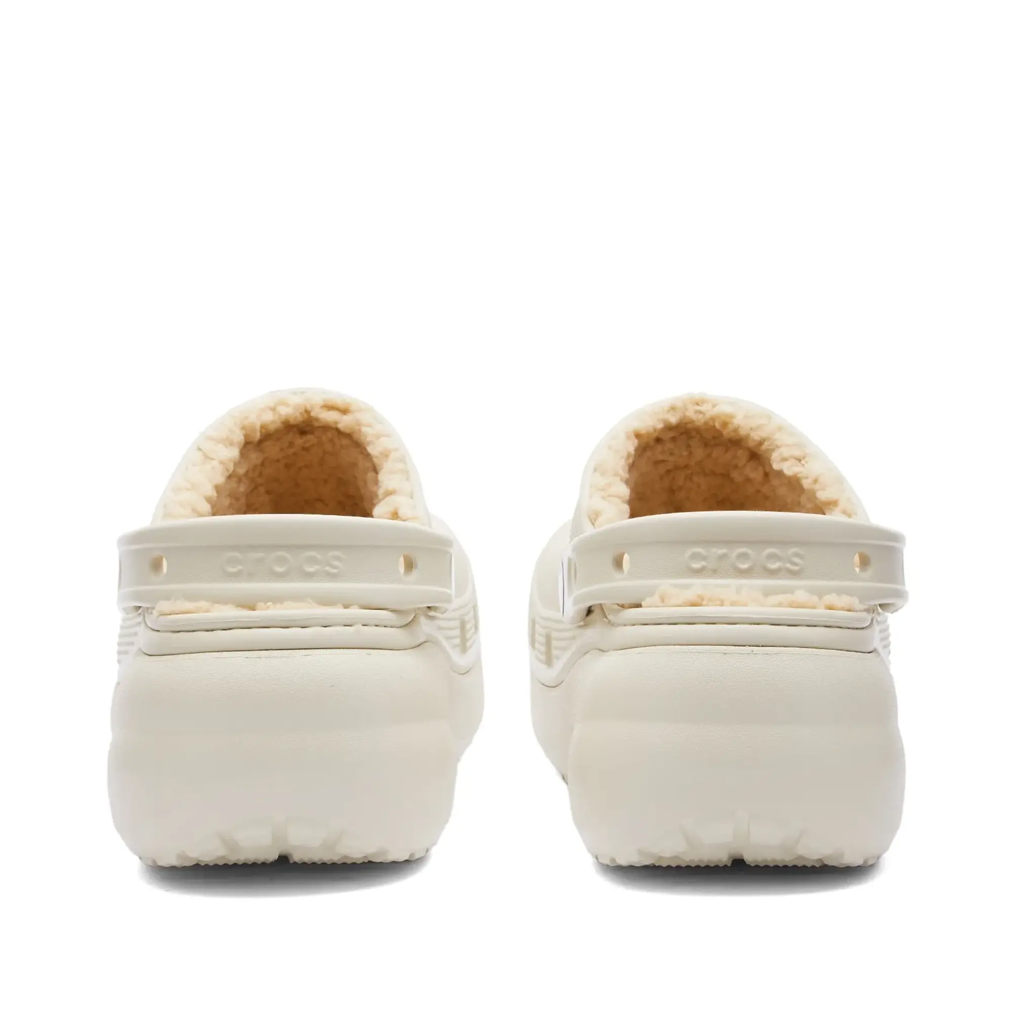 Crocs | Women | Classic Platform Lined | Clogs | Bone | 9