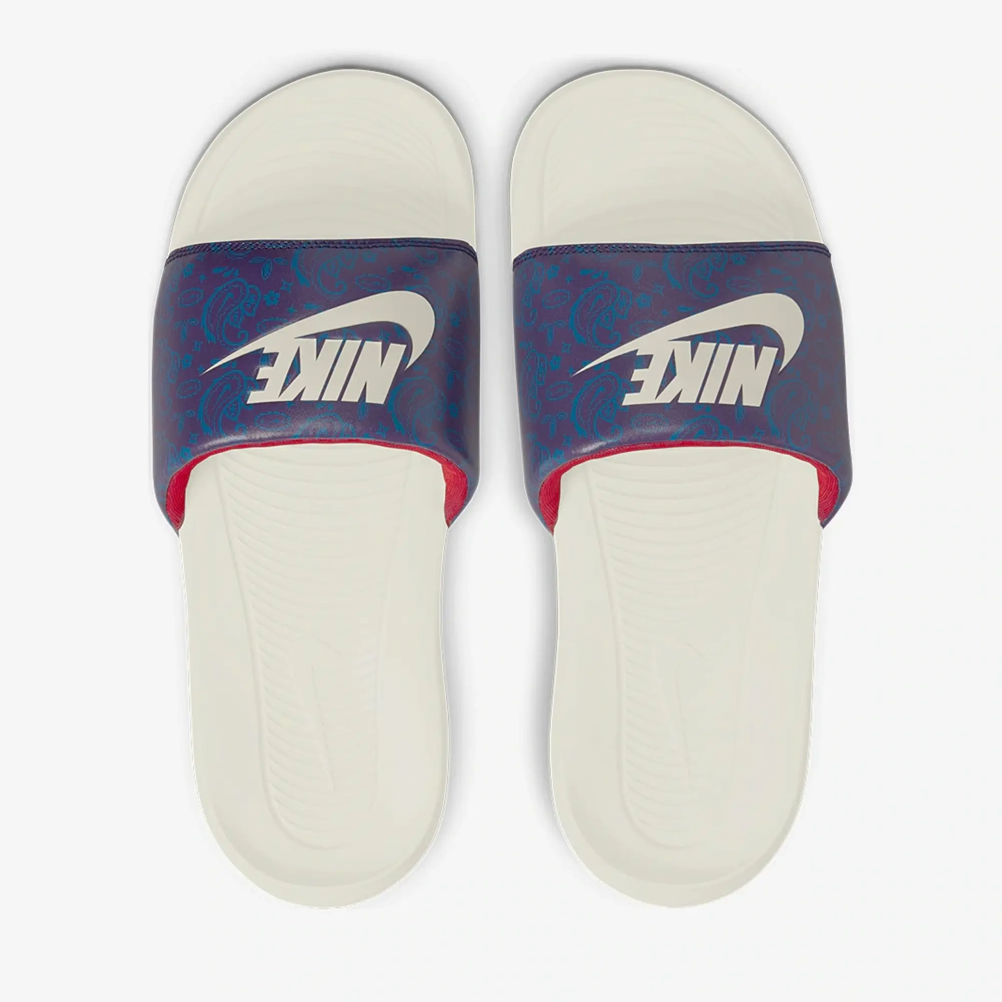 Nike white sliders best sale