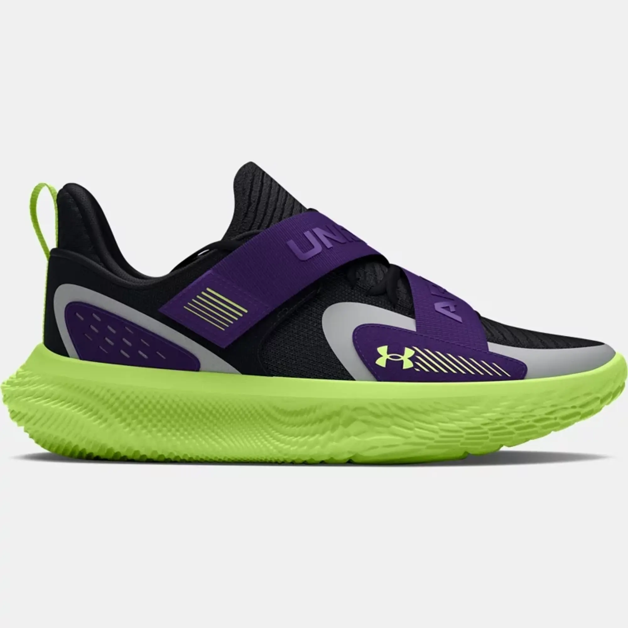 Unisex  Under Armour  FUTR X 4 Start Of Season Basketball Shoes Black / Purple / Morph Green 8