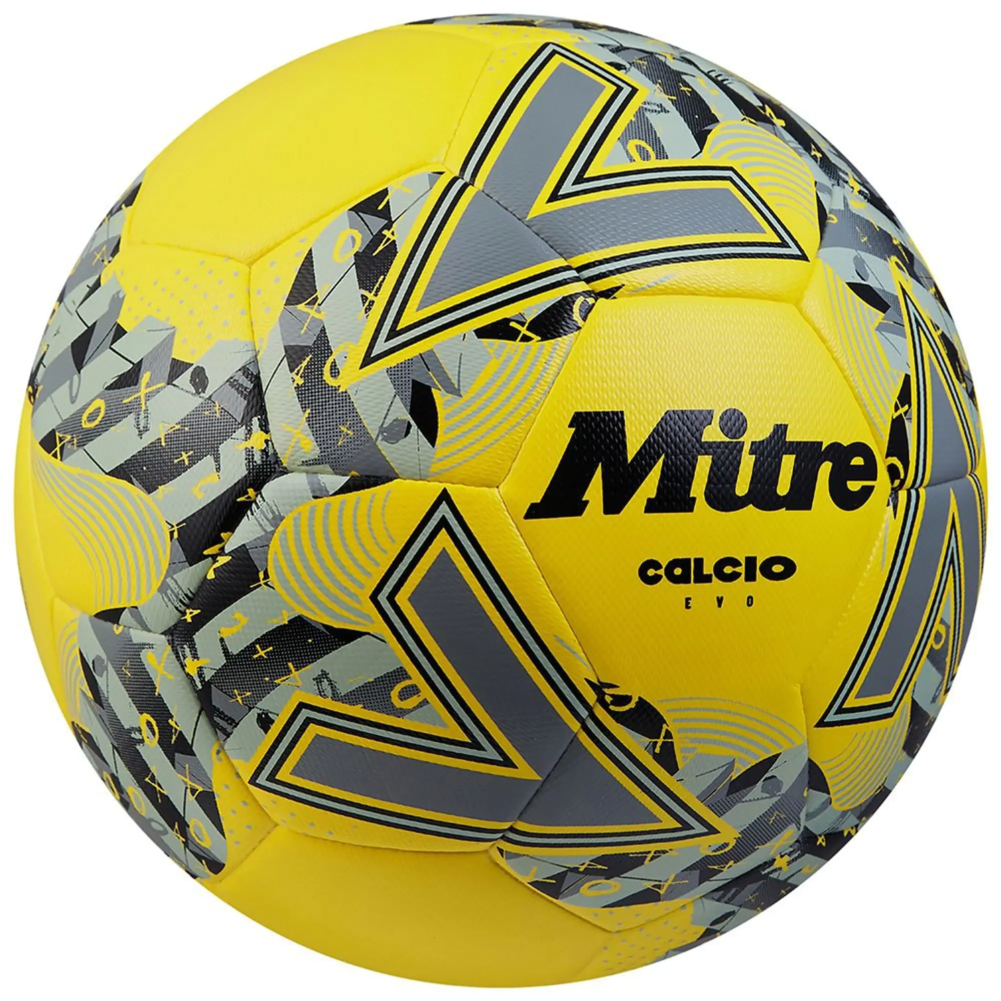 Mitre Calcio Evo Football - FLUO YELLOW/BLACK/CIRCULAR GREY