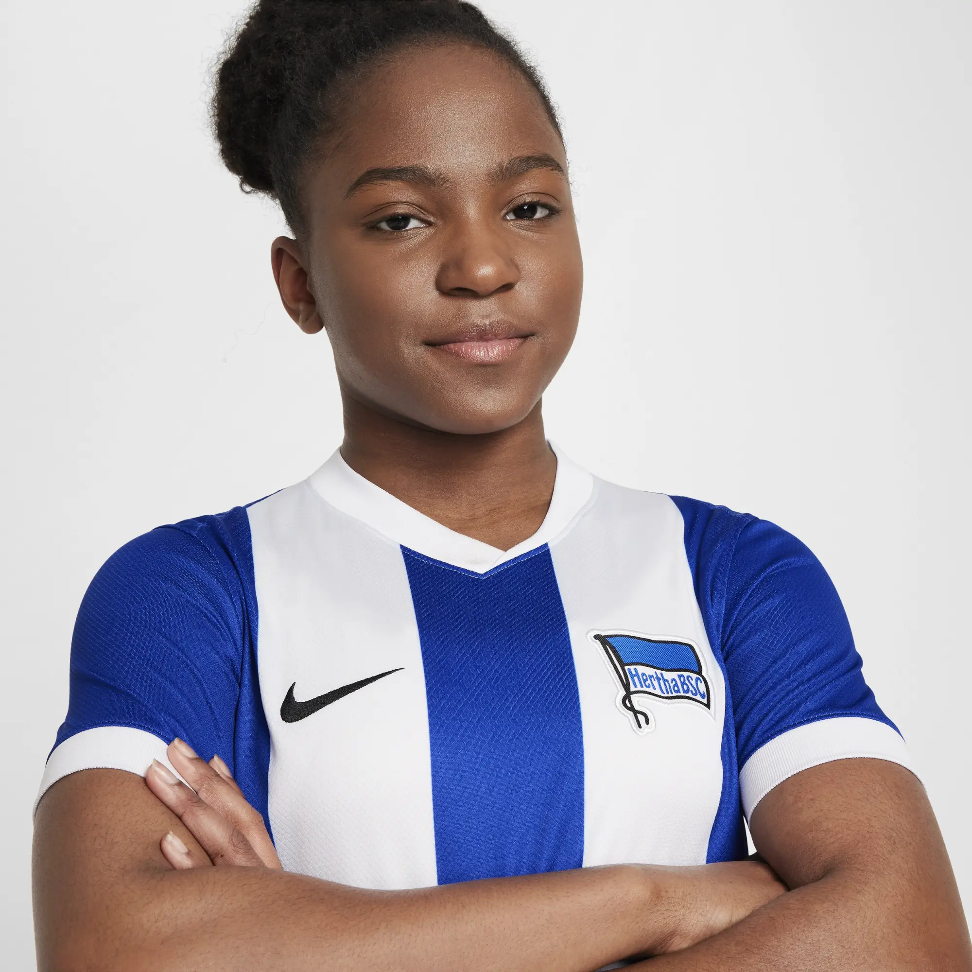 Hertha BSC 2024/25 Stadium Home Older Kids' Nike Dri-FIT Football Replica Shirt - Blue - Polyester