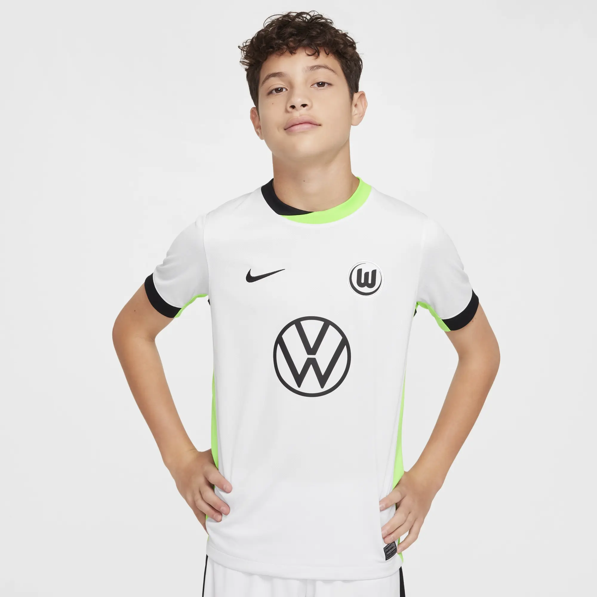 VfL Wolfsburg 2024/25 Stadium Third Older Kids' Nike Dri-FIT Football Replica Shirt - Grey - Polyester