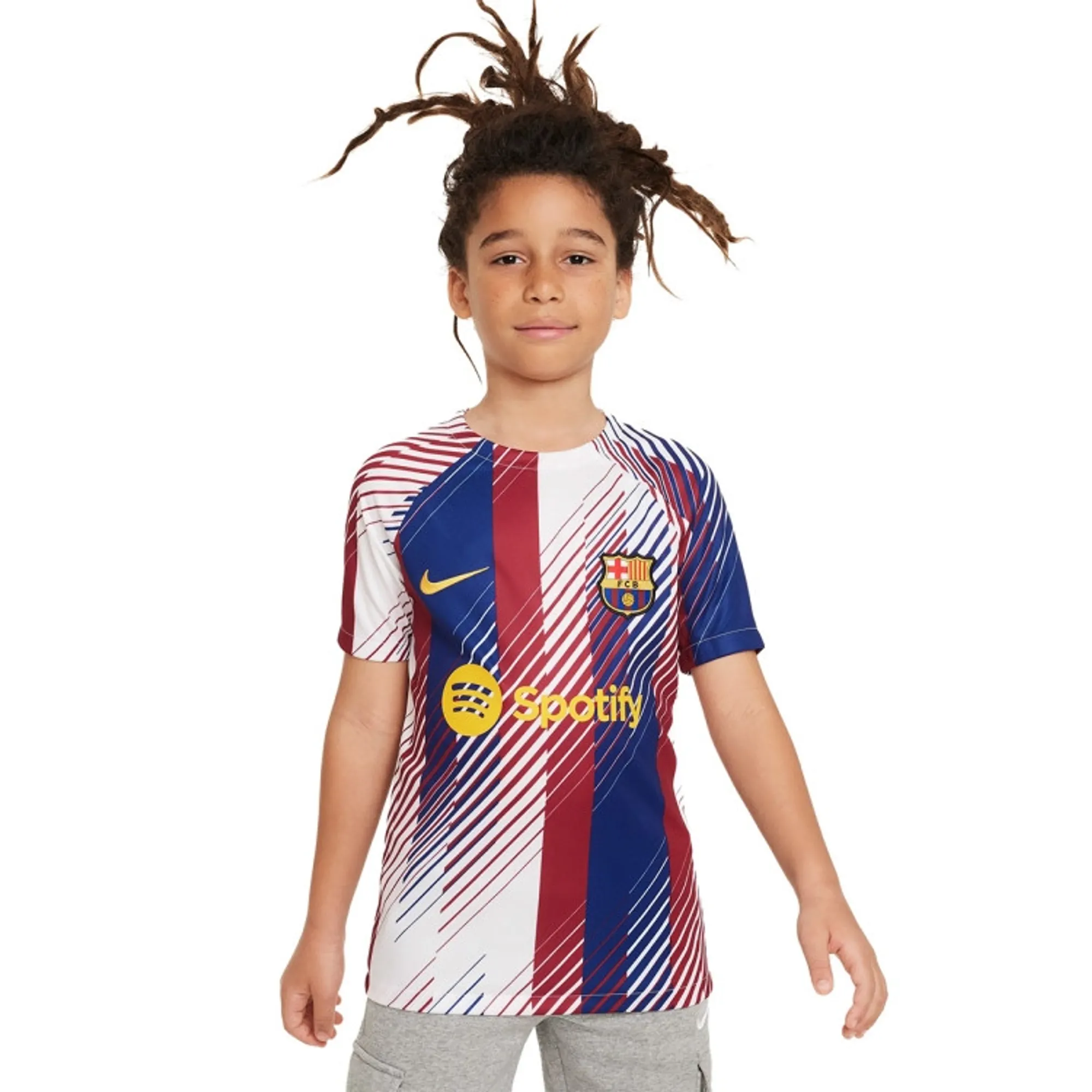 Nike Barcelona Kids SS Pre-Match Home Shirt 2023/24