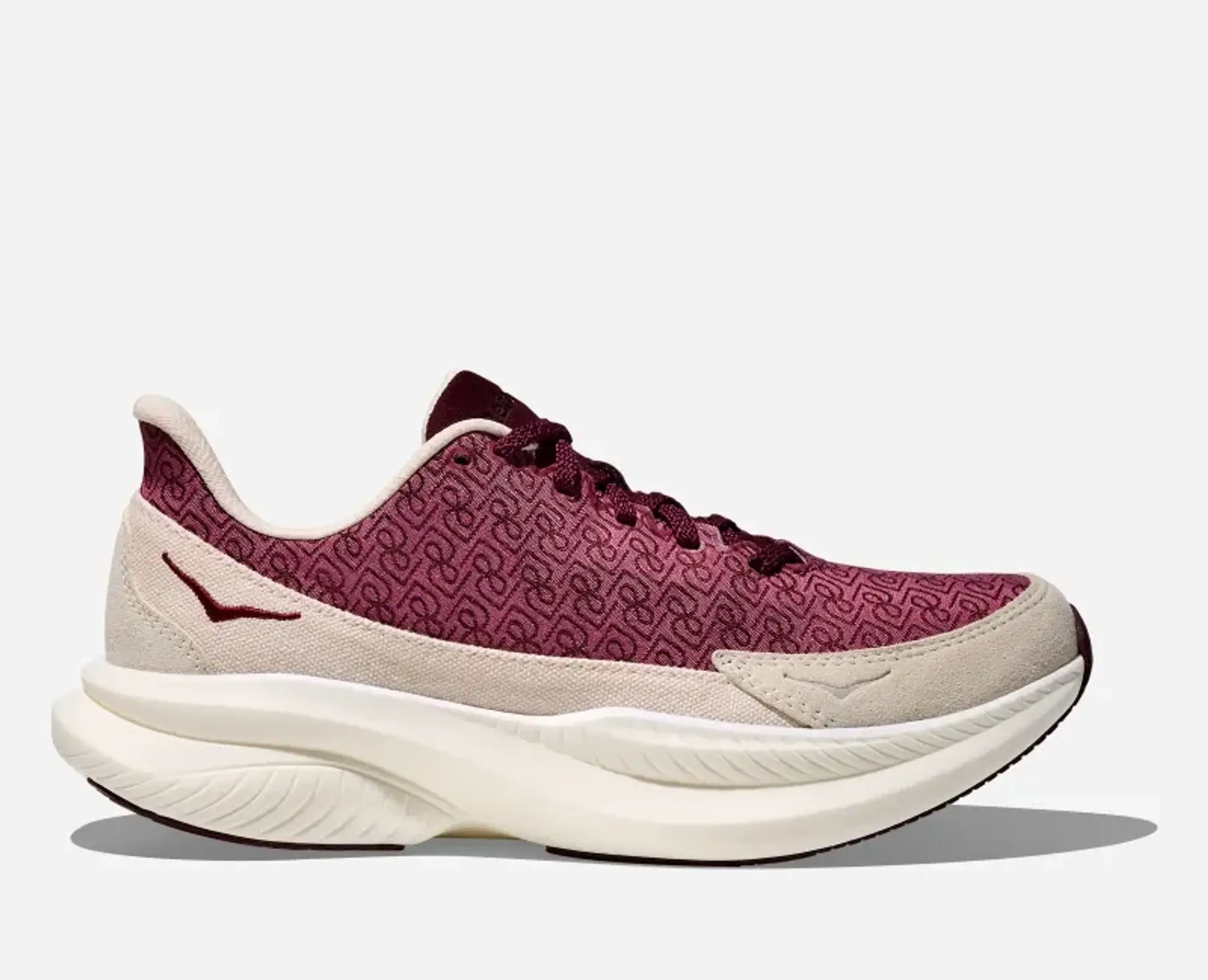 Hoka One One HOKA Women's Mach 6 LS Reformation Monogram Lifestyle Shoes in Syrah/Savvy Red