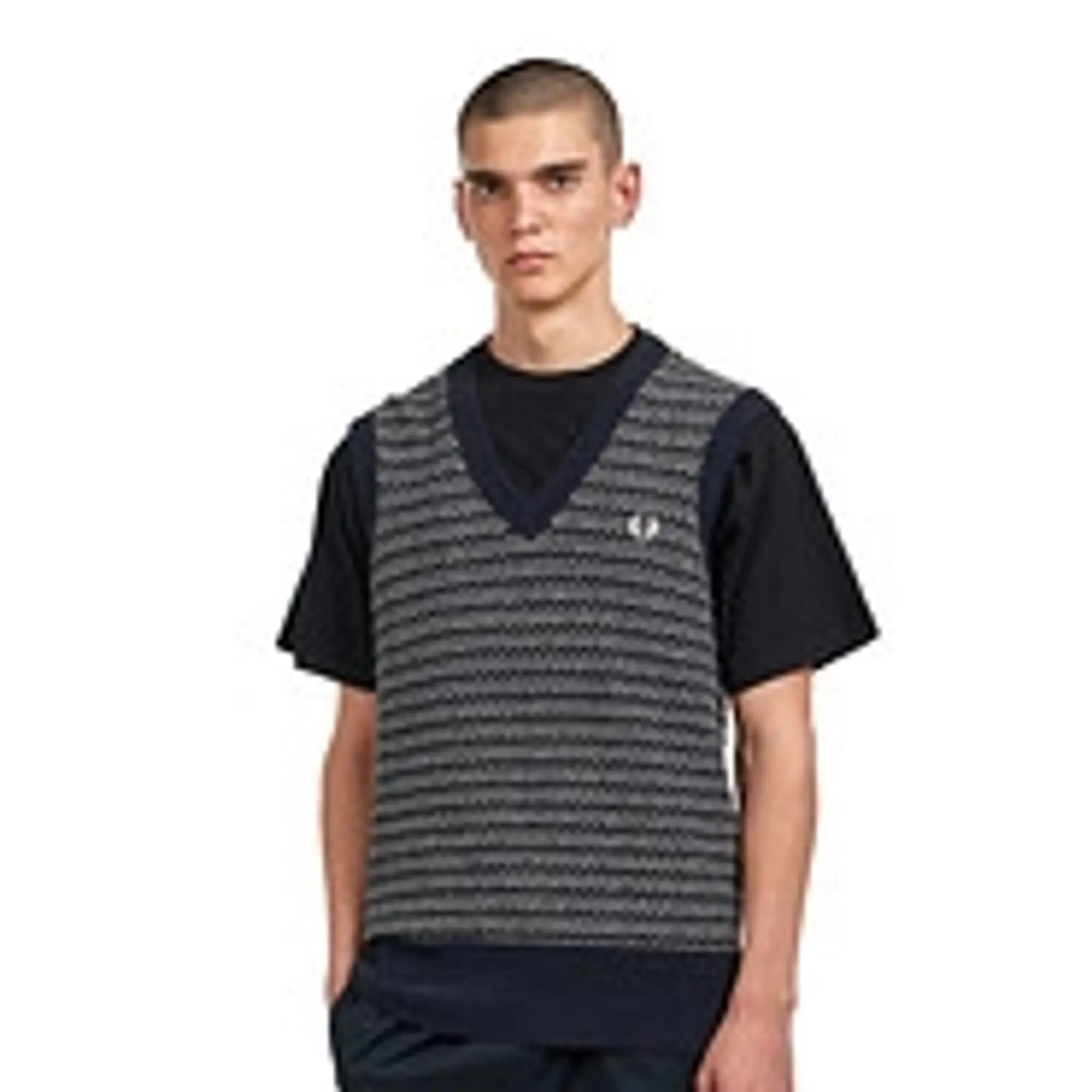 Fred Perry Boucle Jacquard Tank - Navy