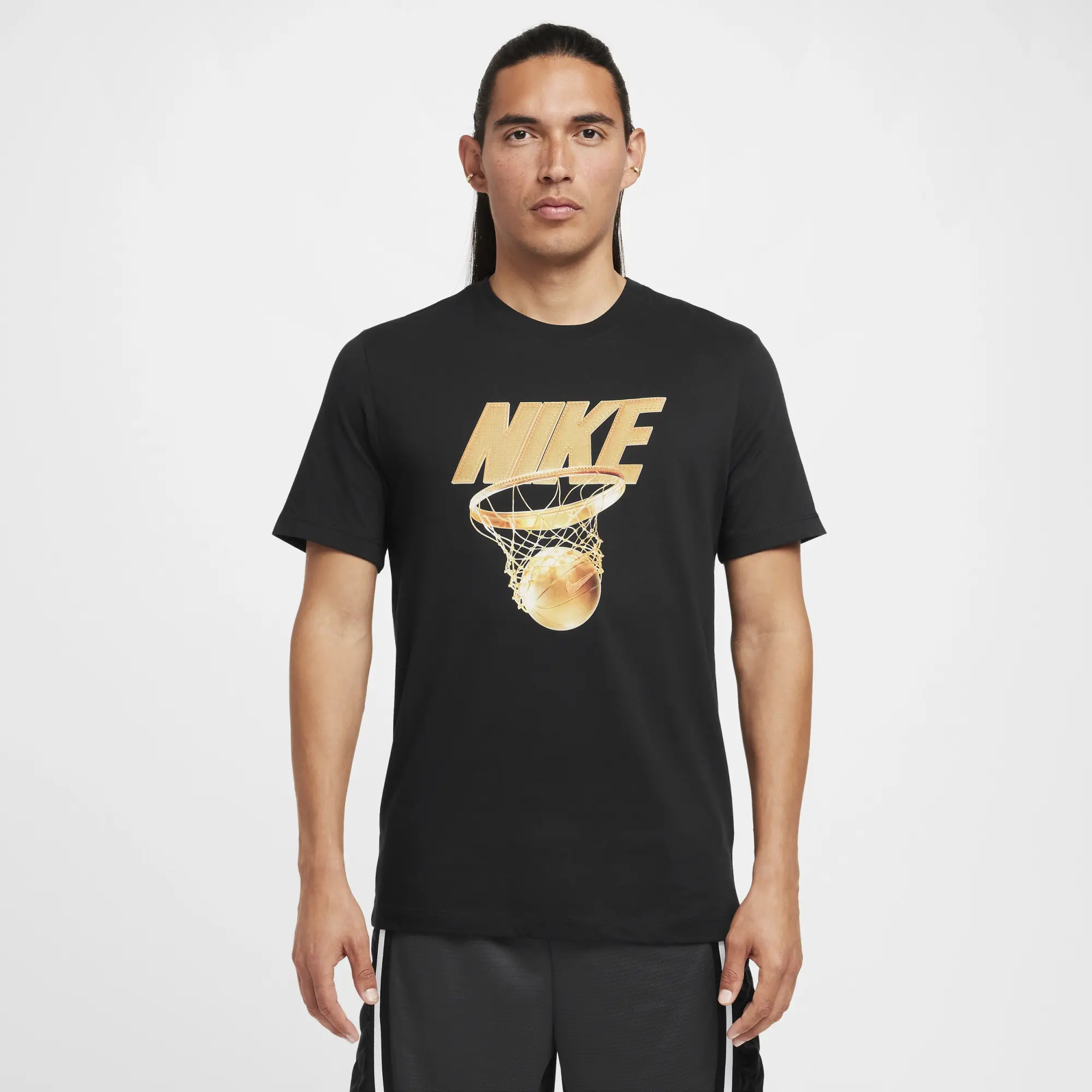 Nike Men's Dri-FIT Basketball T-Shirt - Black - Cotton/Polyester