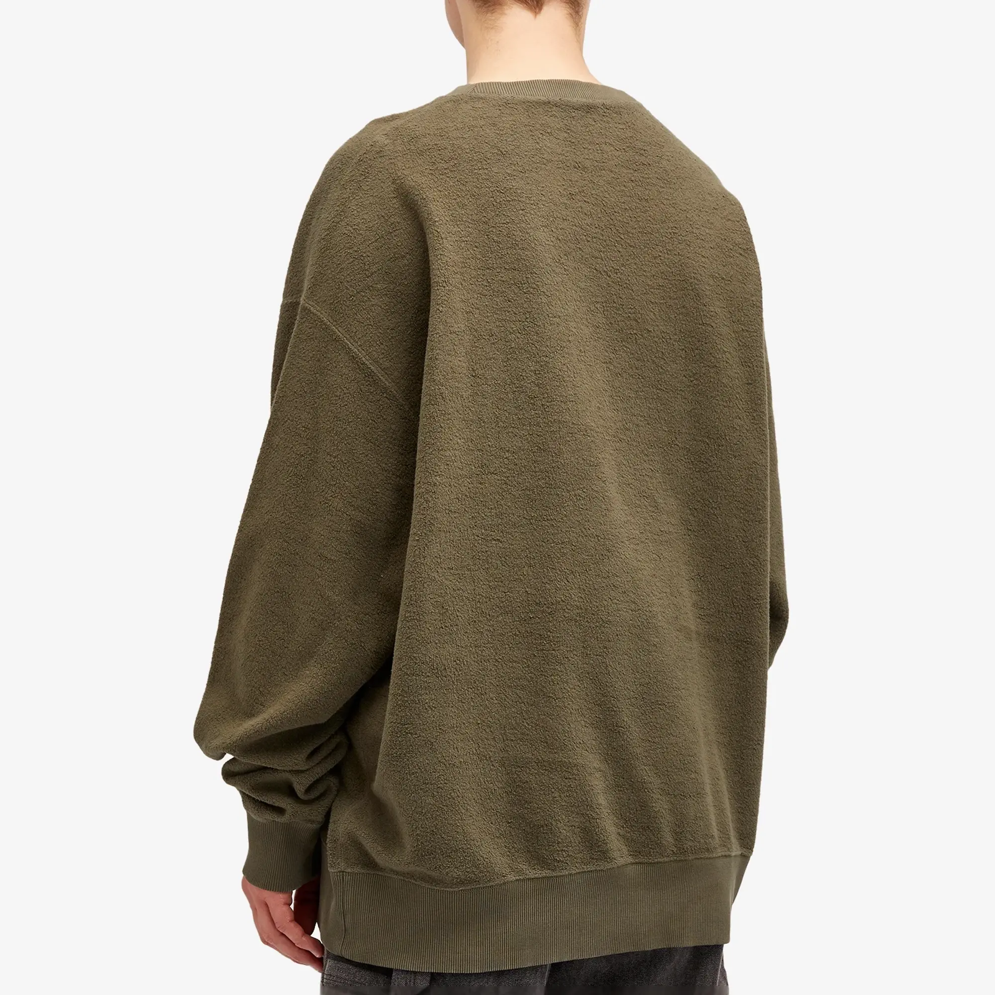 Alexander McQueen Men's Vintage Stonewash Logo Crew Sweatshirt Peak Green Washed