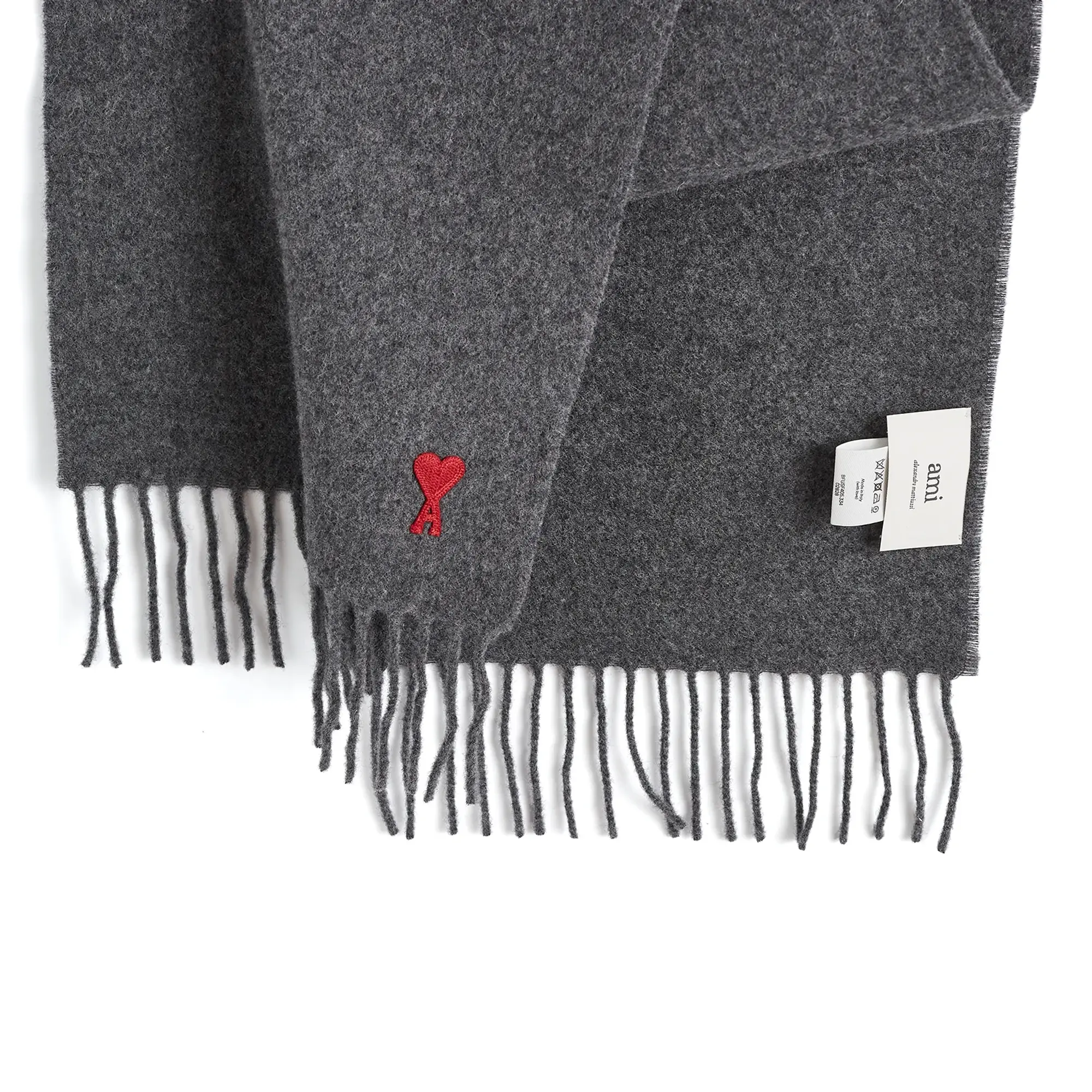 AMI Paris Men's A Heart Scarf Dark Grey