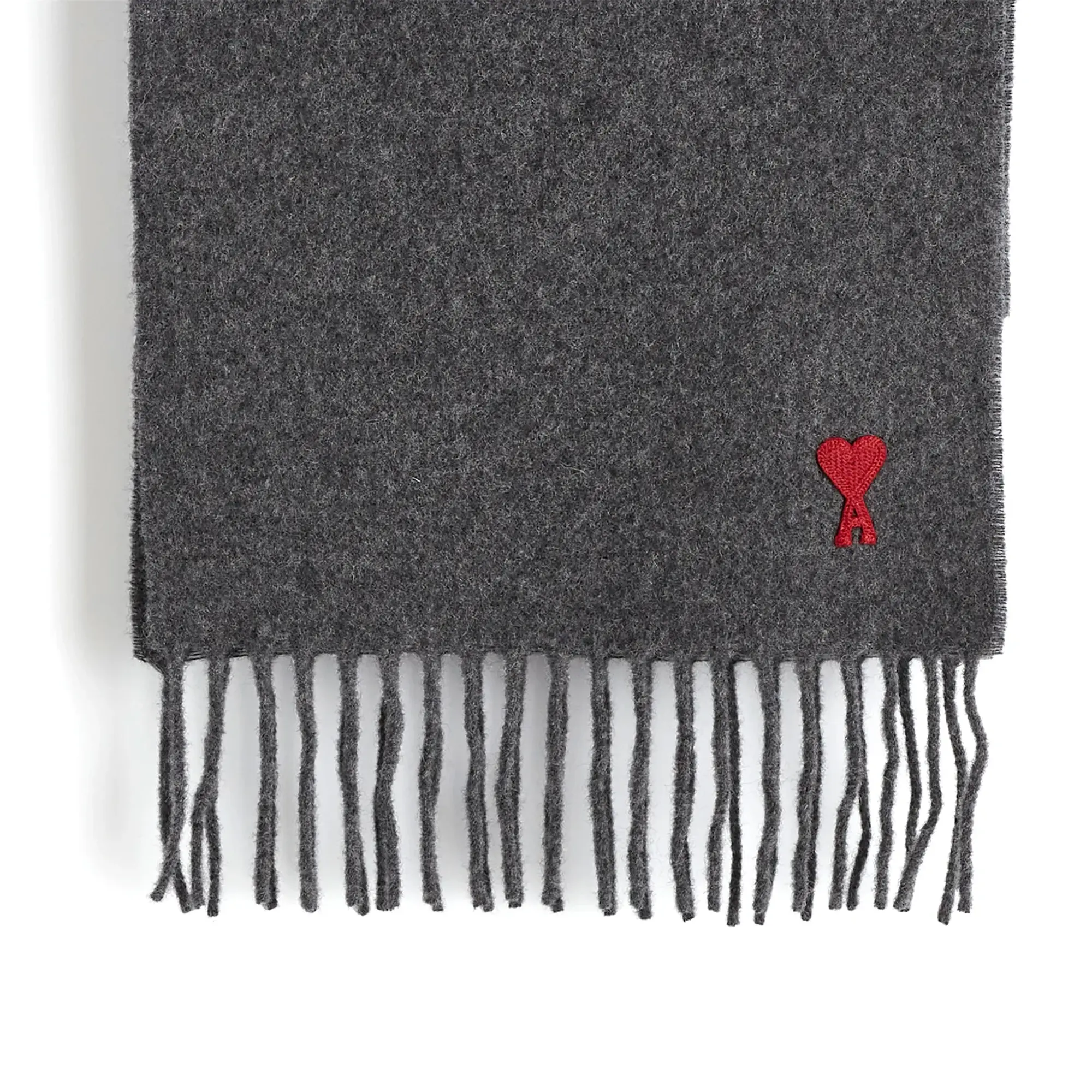 AMI Paris Men's A Heart Scarf Dark Grey