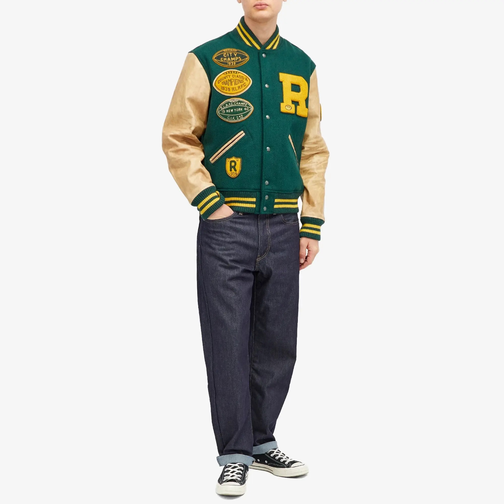 Polo Ralph Lauren Men's Lined Varsity Jacket Moss Agate